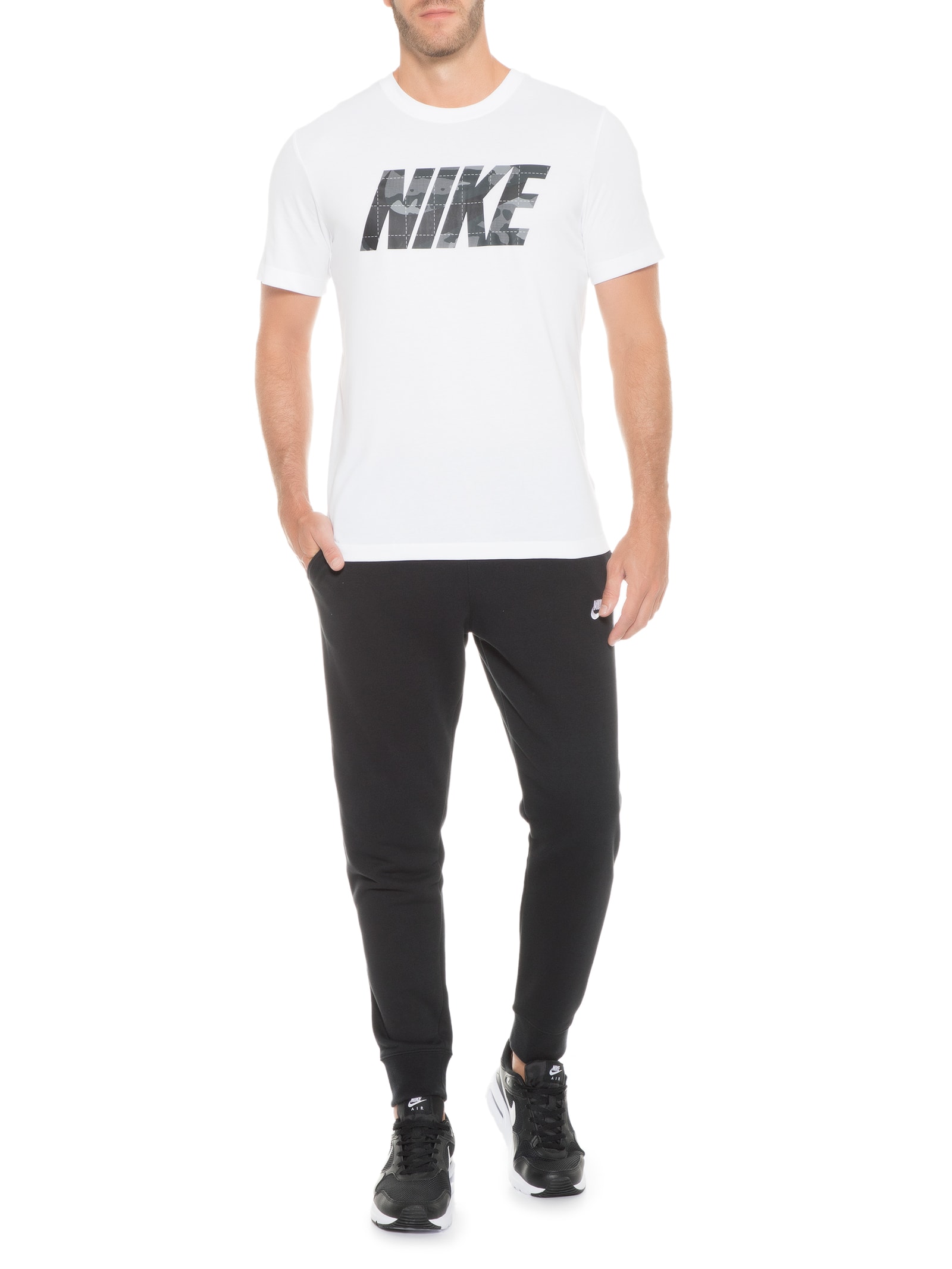 Camiseta Manga Curta Masculina DF Tee Camo GF – Branco Nike
