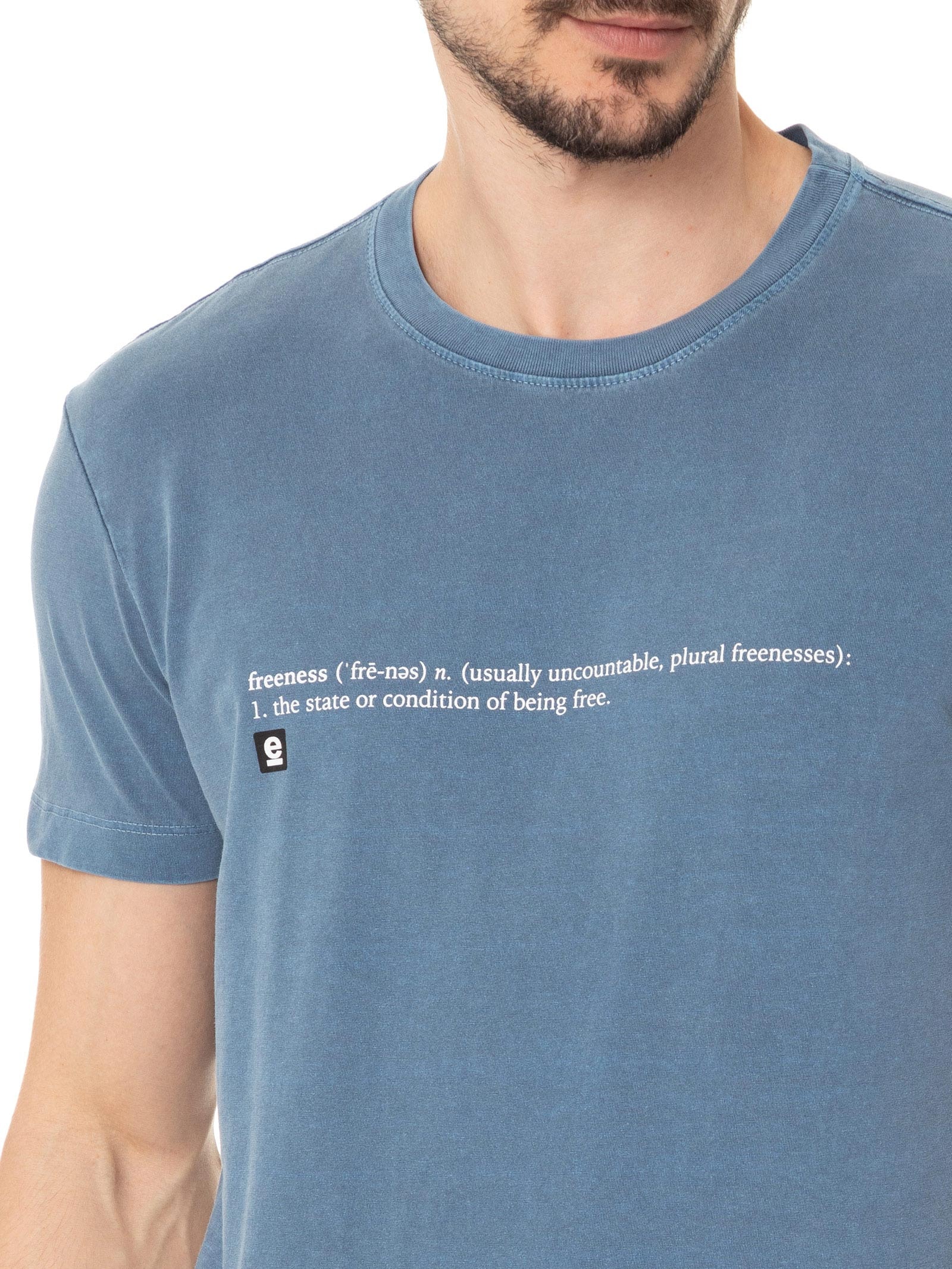 Camiseta Manga Curta Masculina Stone Freeness Azul Osklen