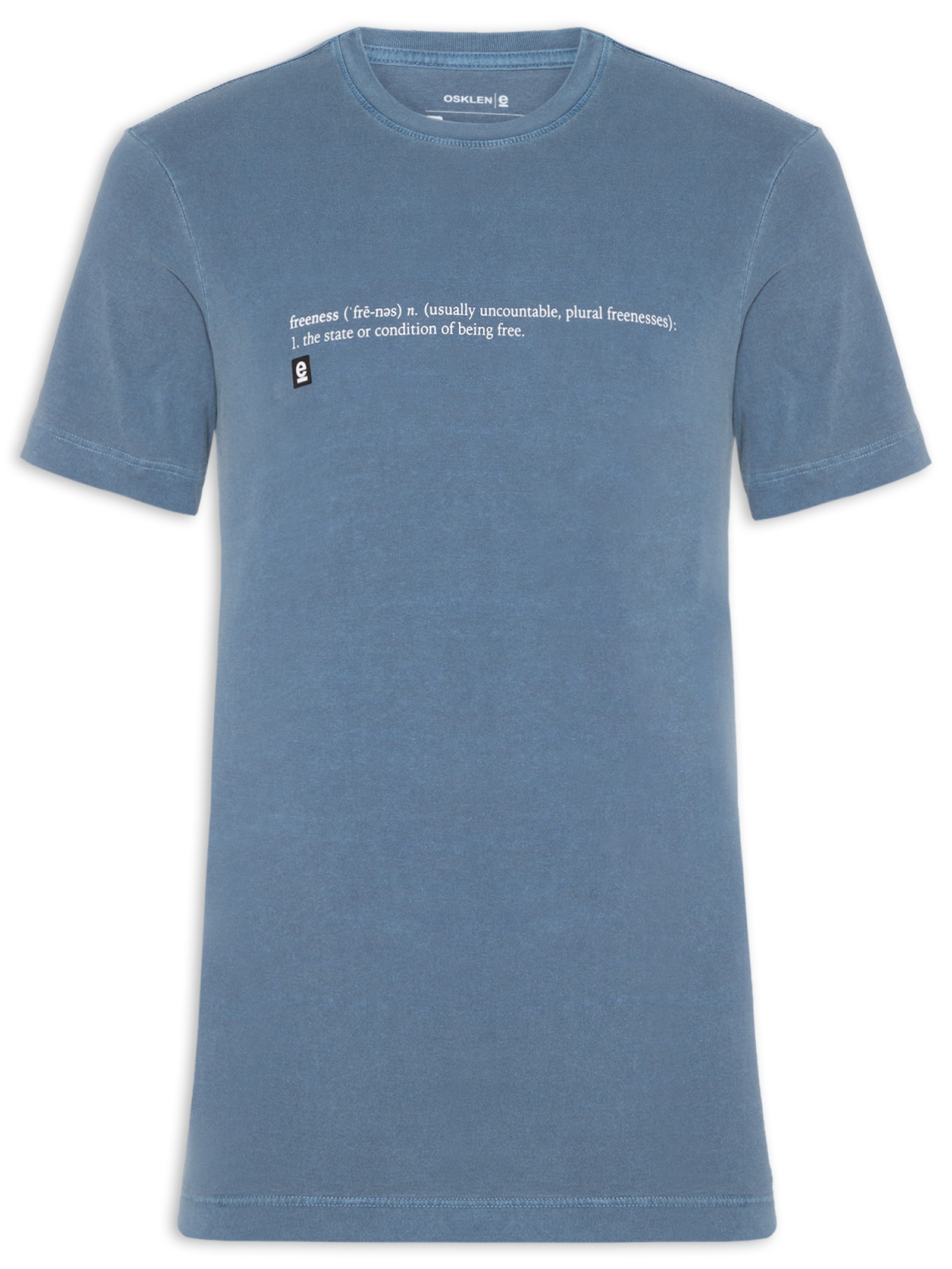 Camiseta Manga Curta Masculina Stone Freeness Azul Osklen