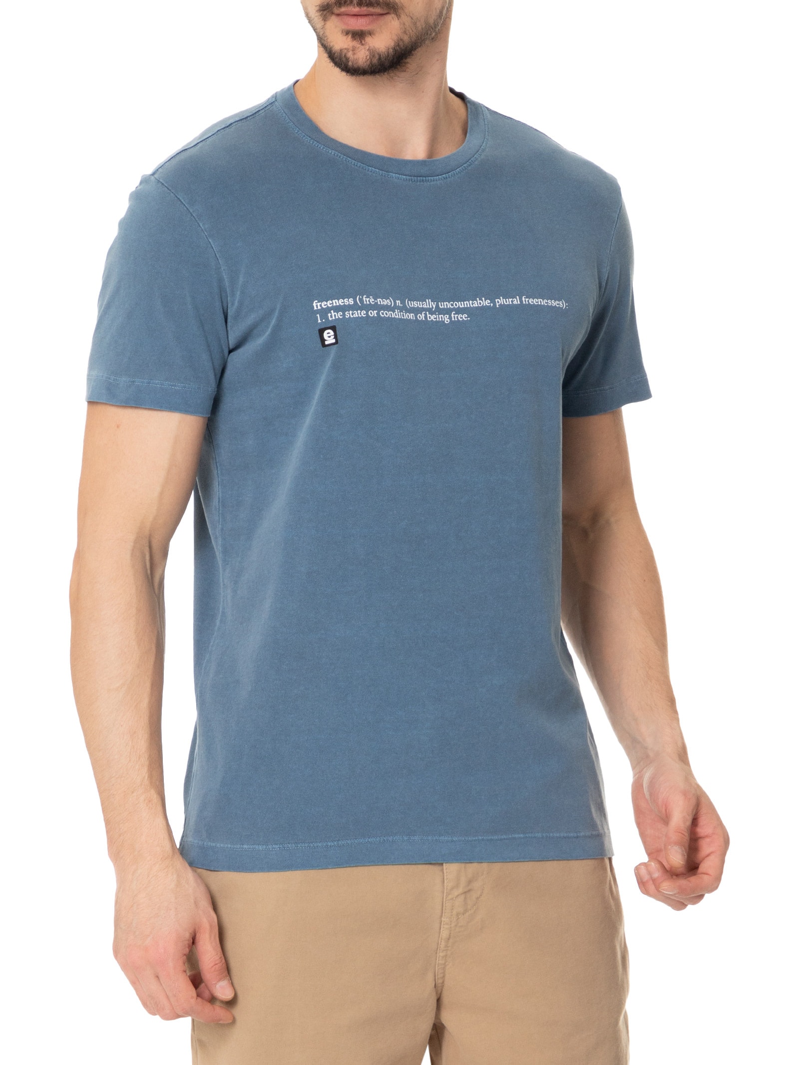 Camiseta Manga Curta Masculina Stone Freeness Azul Osklen