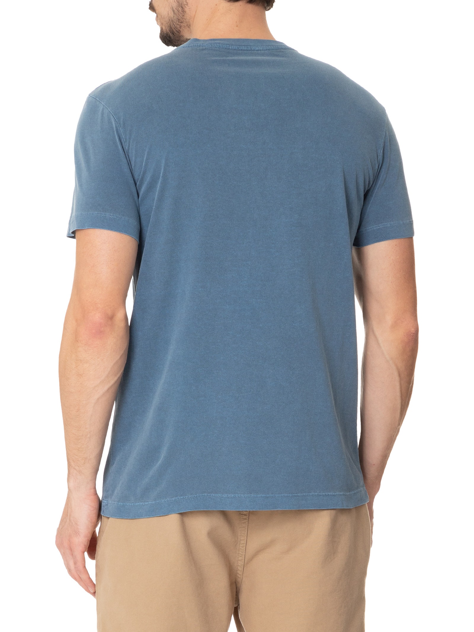 Camiseta Manga Curta Masculina Stone Freeness Azul Osklen