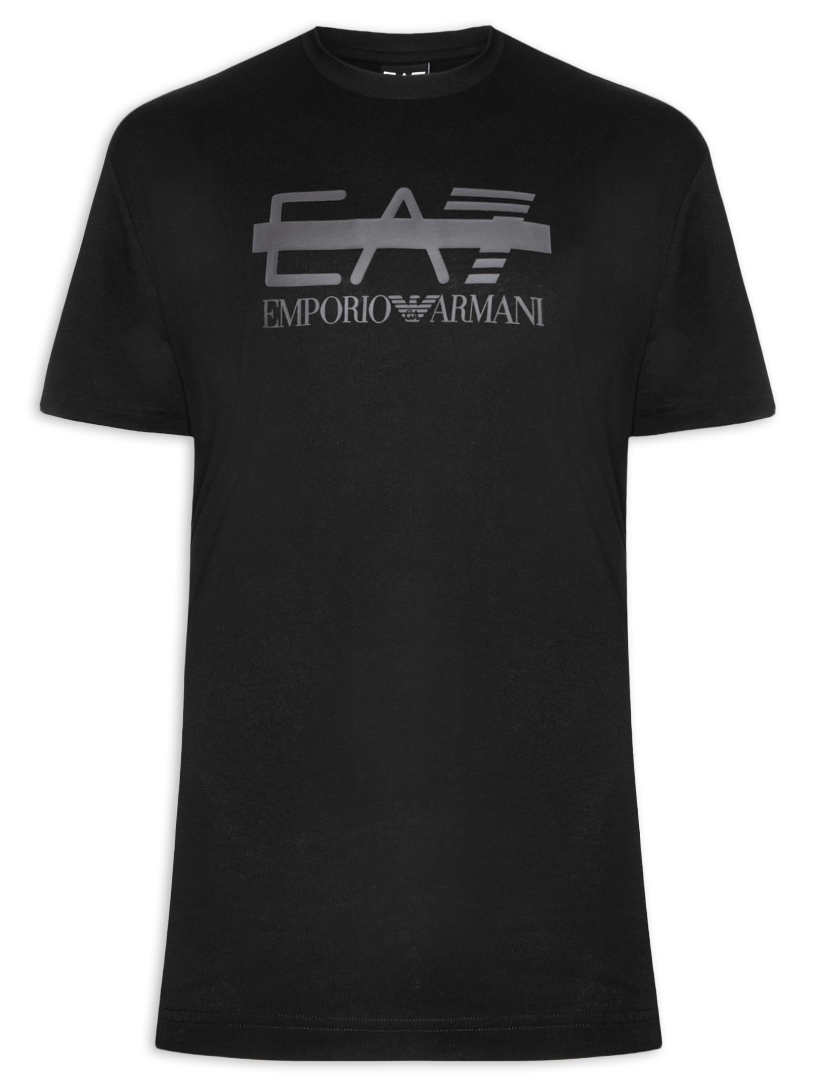 Camiseta Manga Curta Masculina Train Logo Series Logo Barred Preto Ea7 Emporio Armani