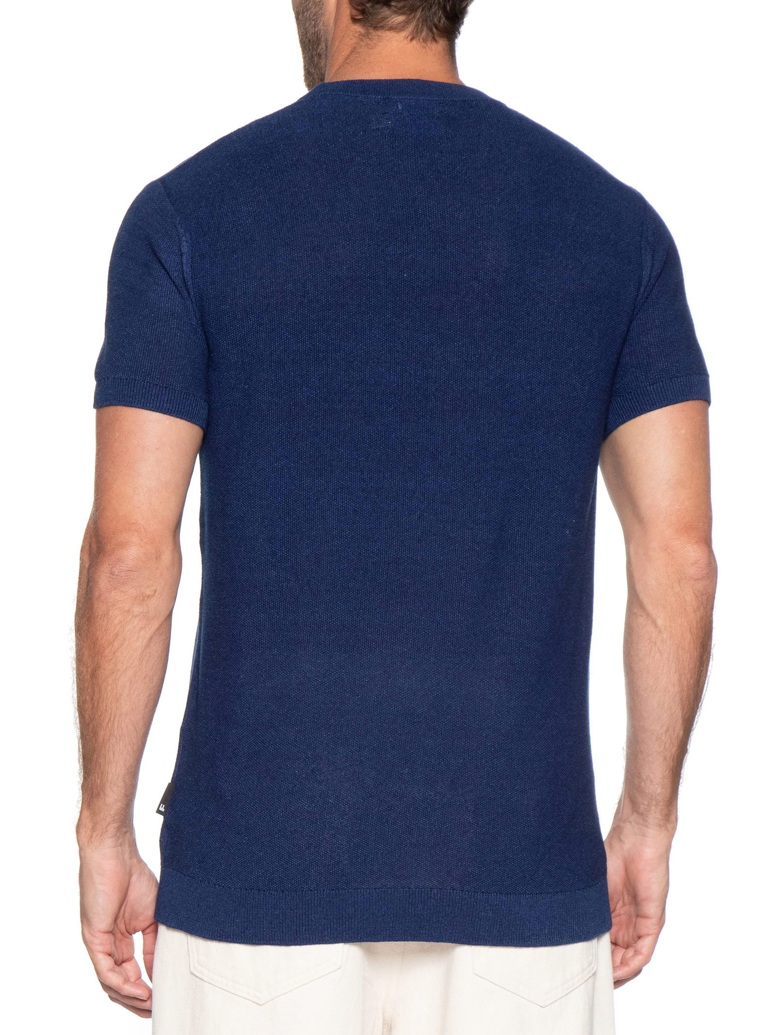 Camiseta Manga Curta Masculina Tricot Azul Foxton