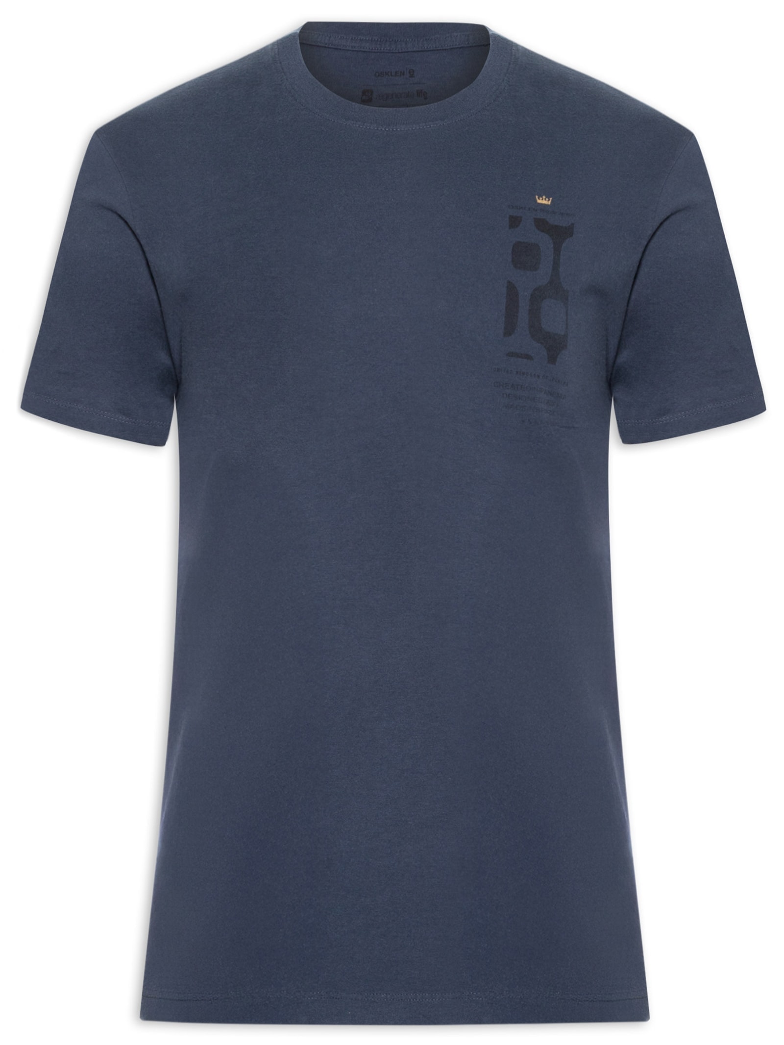 Camiseta Manga Curta Masculina Vintage Calçadão Azul Osklen