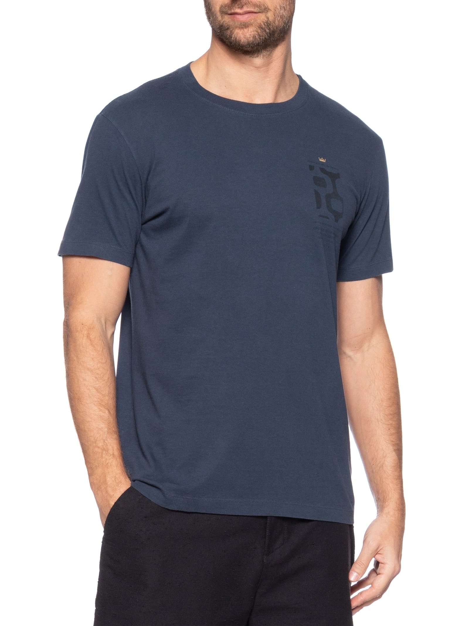 Camiseta Manga Curta Masculina Vintage Calçadão Azul Osklen