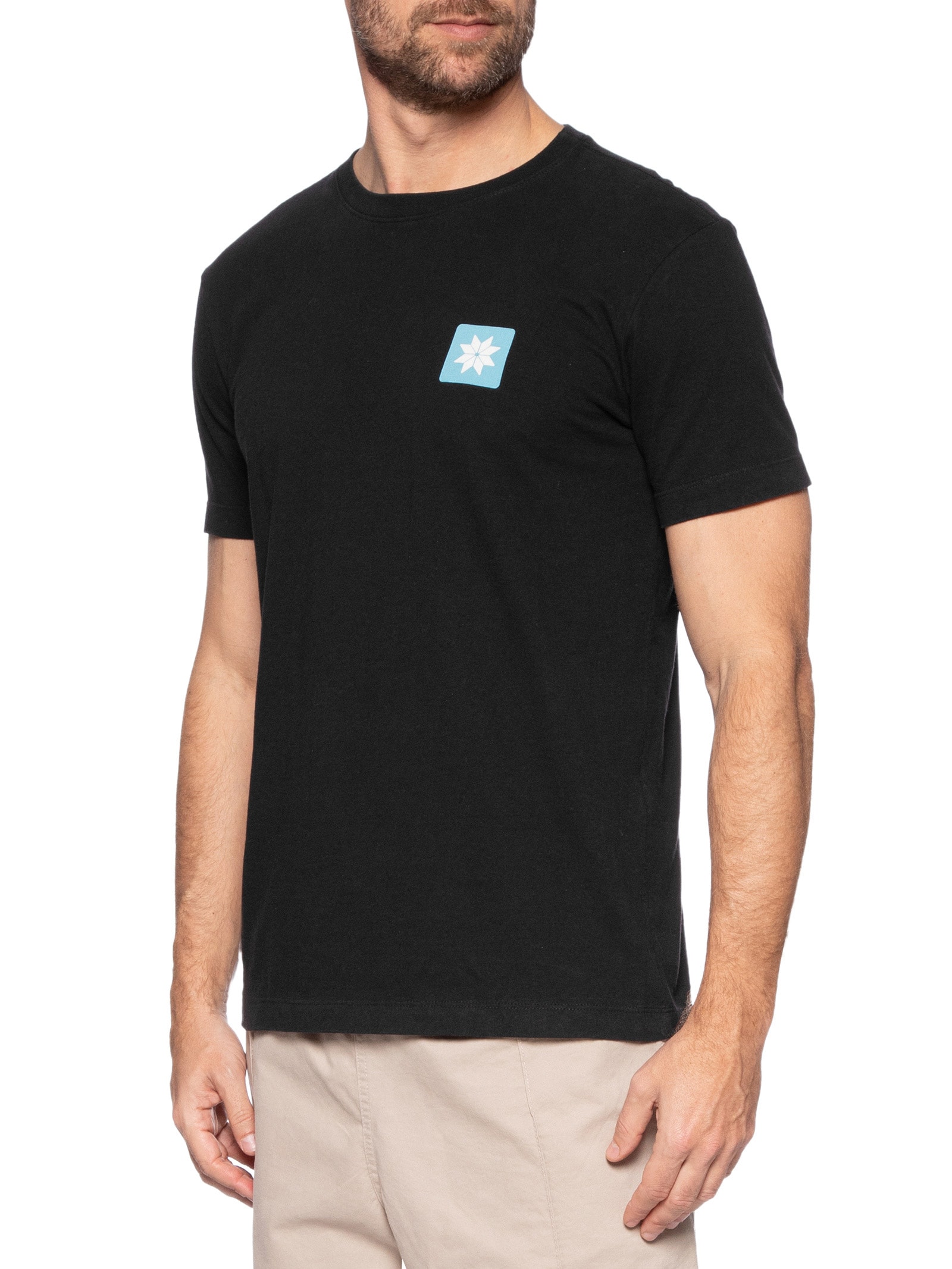 Camiseta Manga Curta Masculina Vintage Snow Icon Preto Osklen