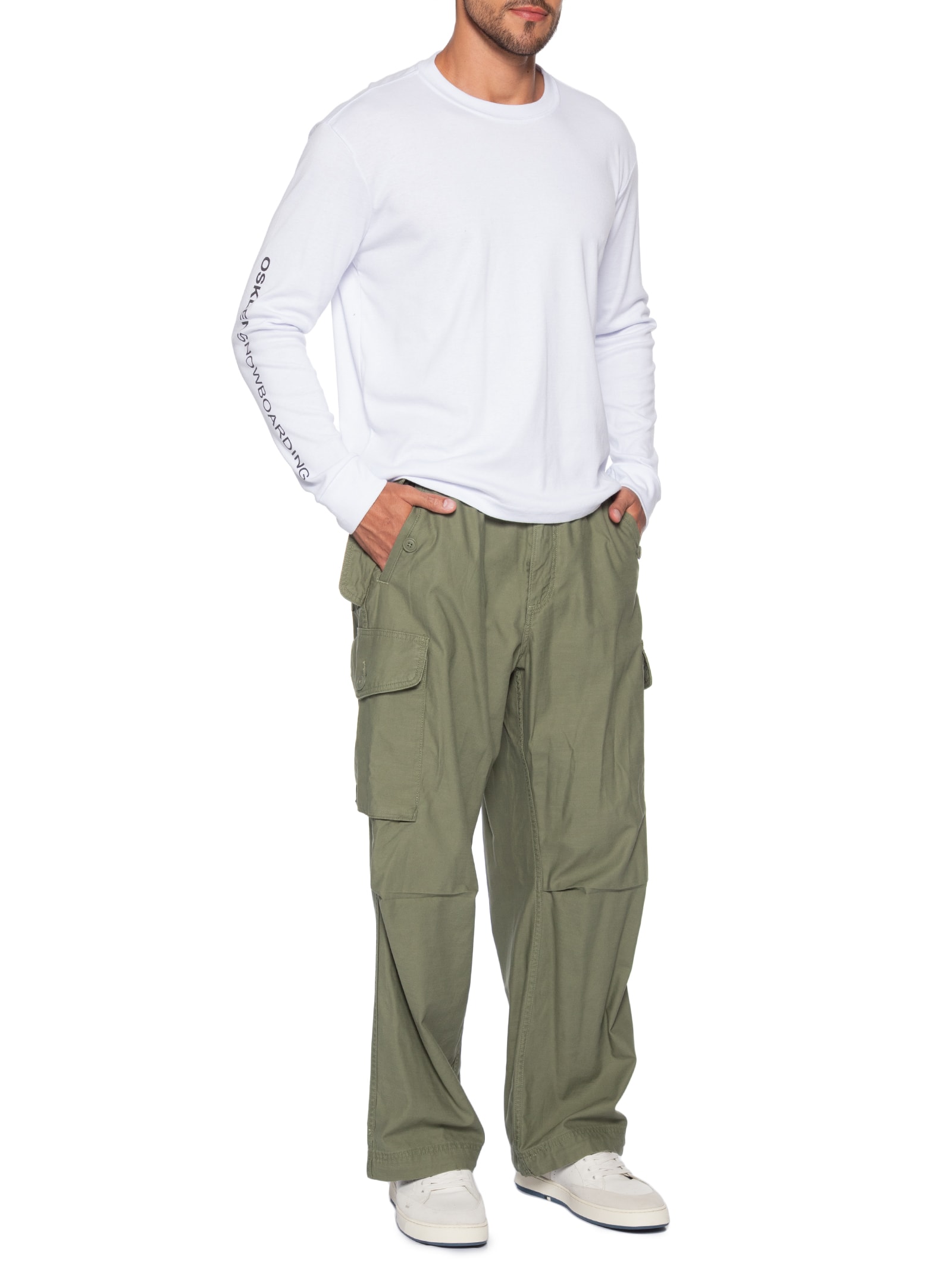 Camiseta Manga Longa Masculina Osk Snowb – Branco Osklen