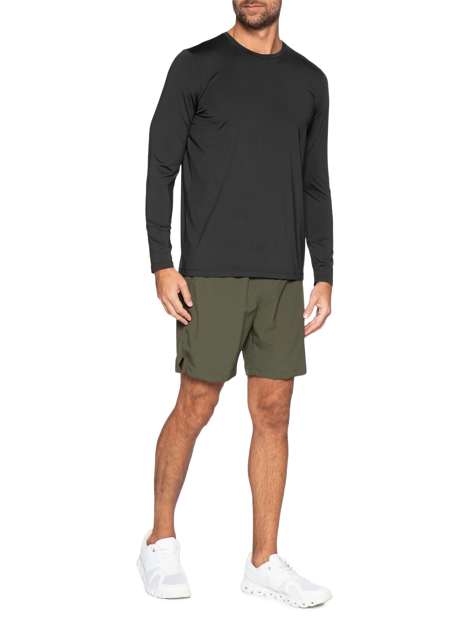Camiseta Manga Longa UV Masculina Preto Hering Sports