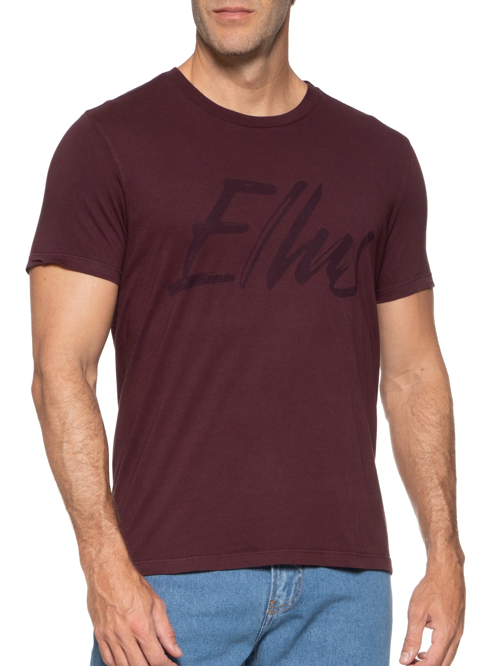 Camiseta Mascuilina Cotton Fine Maxi Classic Vinho Ellus