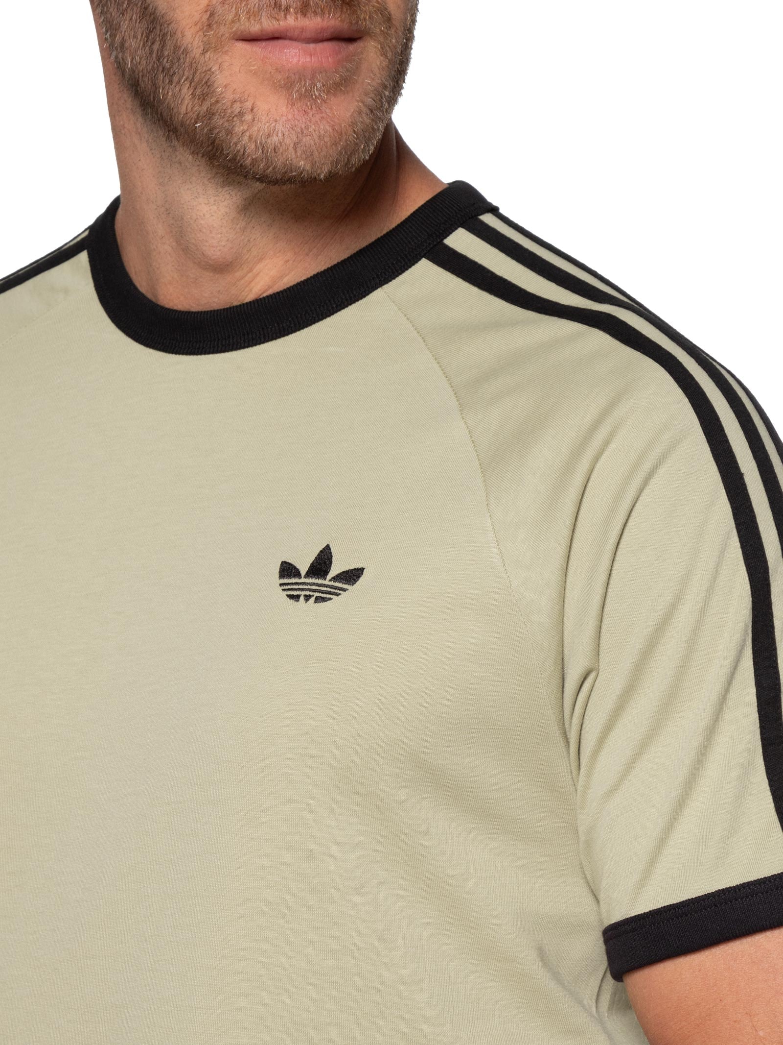 Camiseta Masculina 3 Stripes Bege Adidas Originals