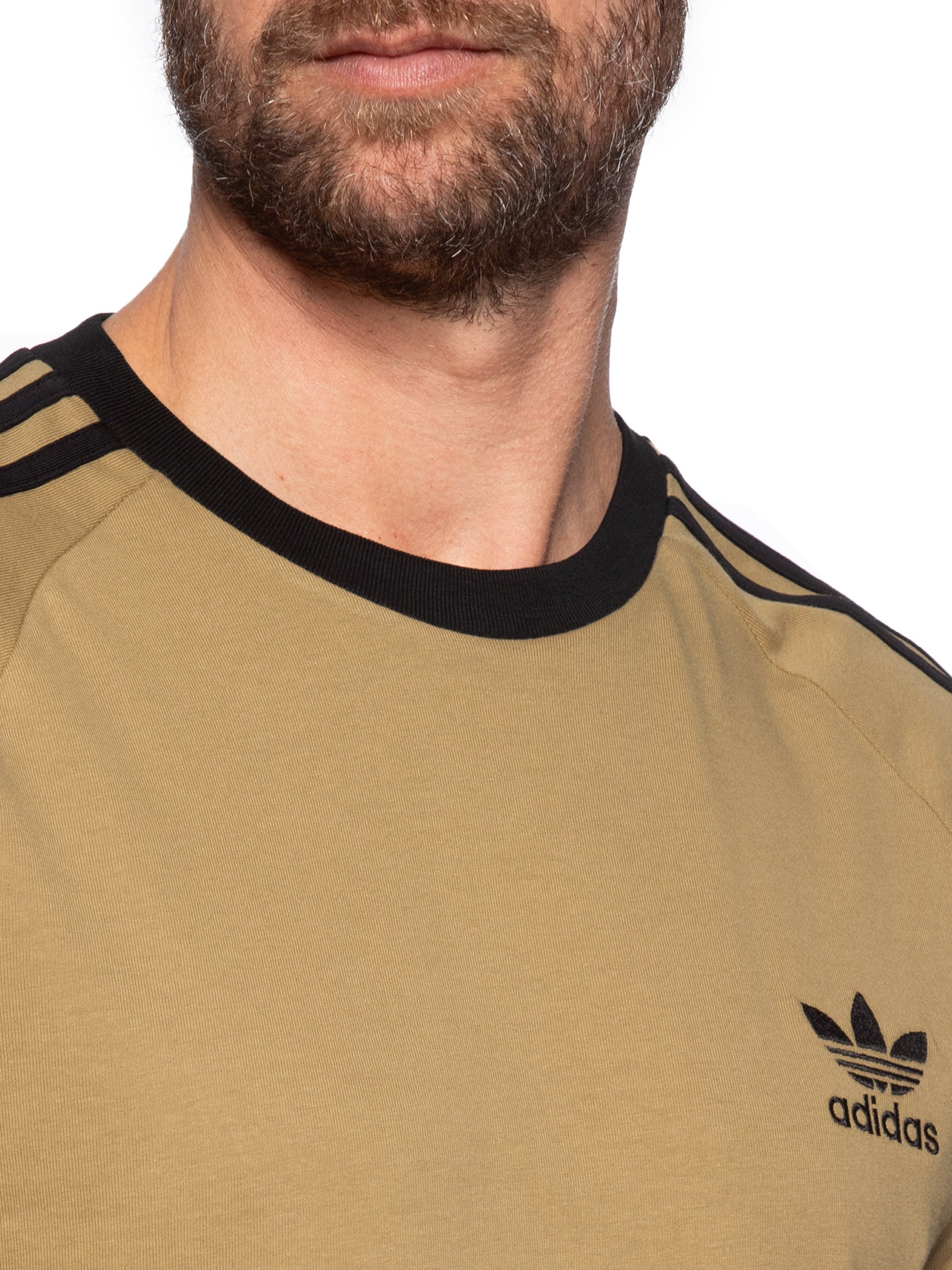Camiseta Masculina 3-Stripes Marrom Claro Adidas Originals