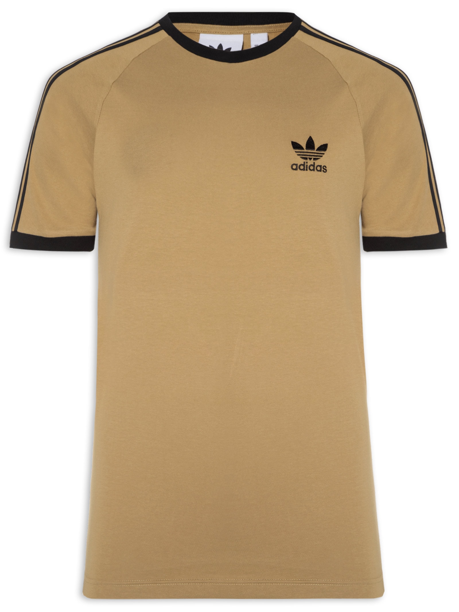 Camiseta Masculina 3-Stripes Marrom Claro Adidas Originals