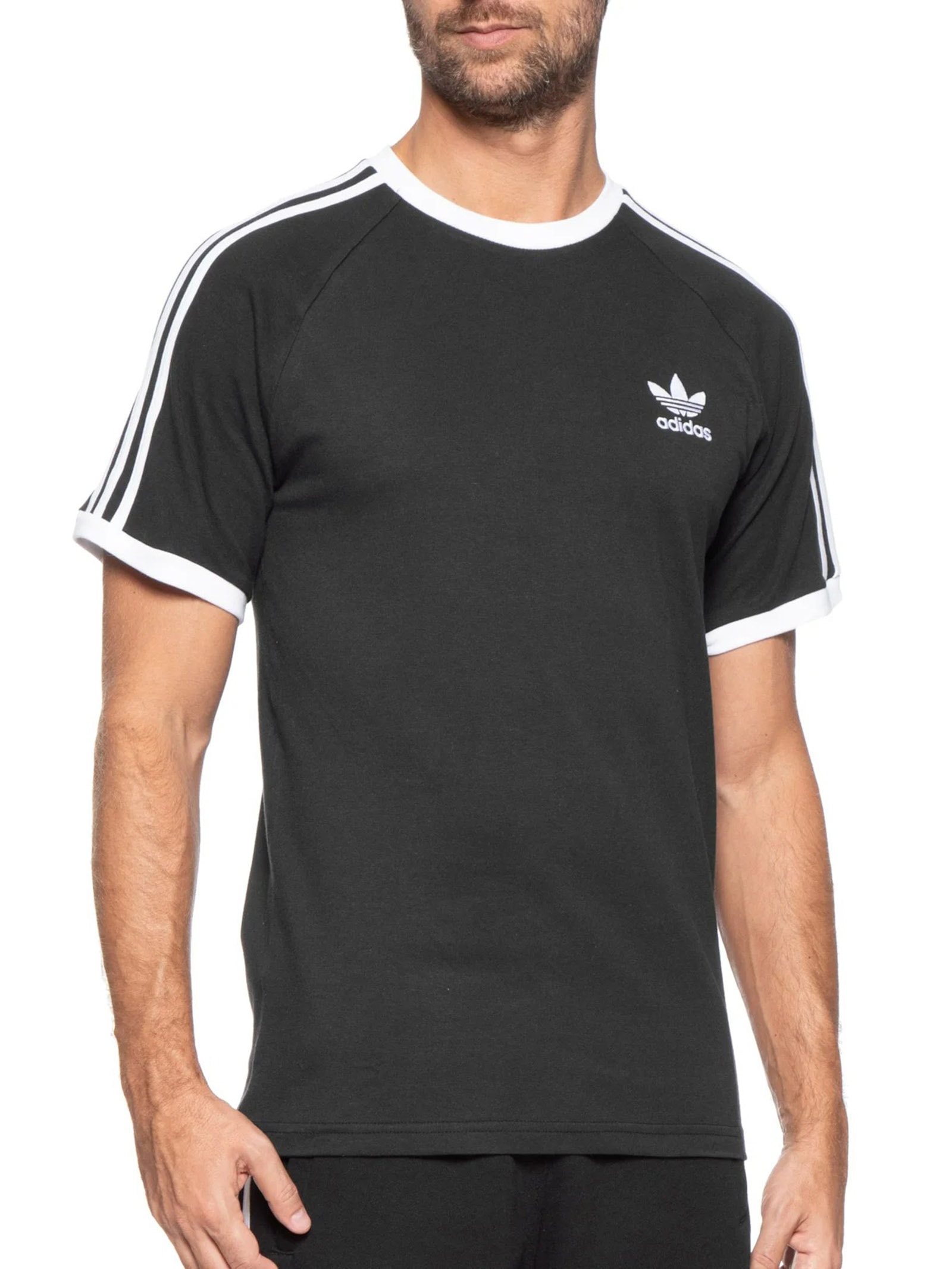 Camiseta Masculina 3 Stripes Preto Adidas Originals