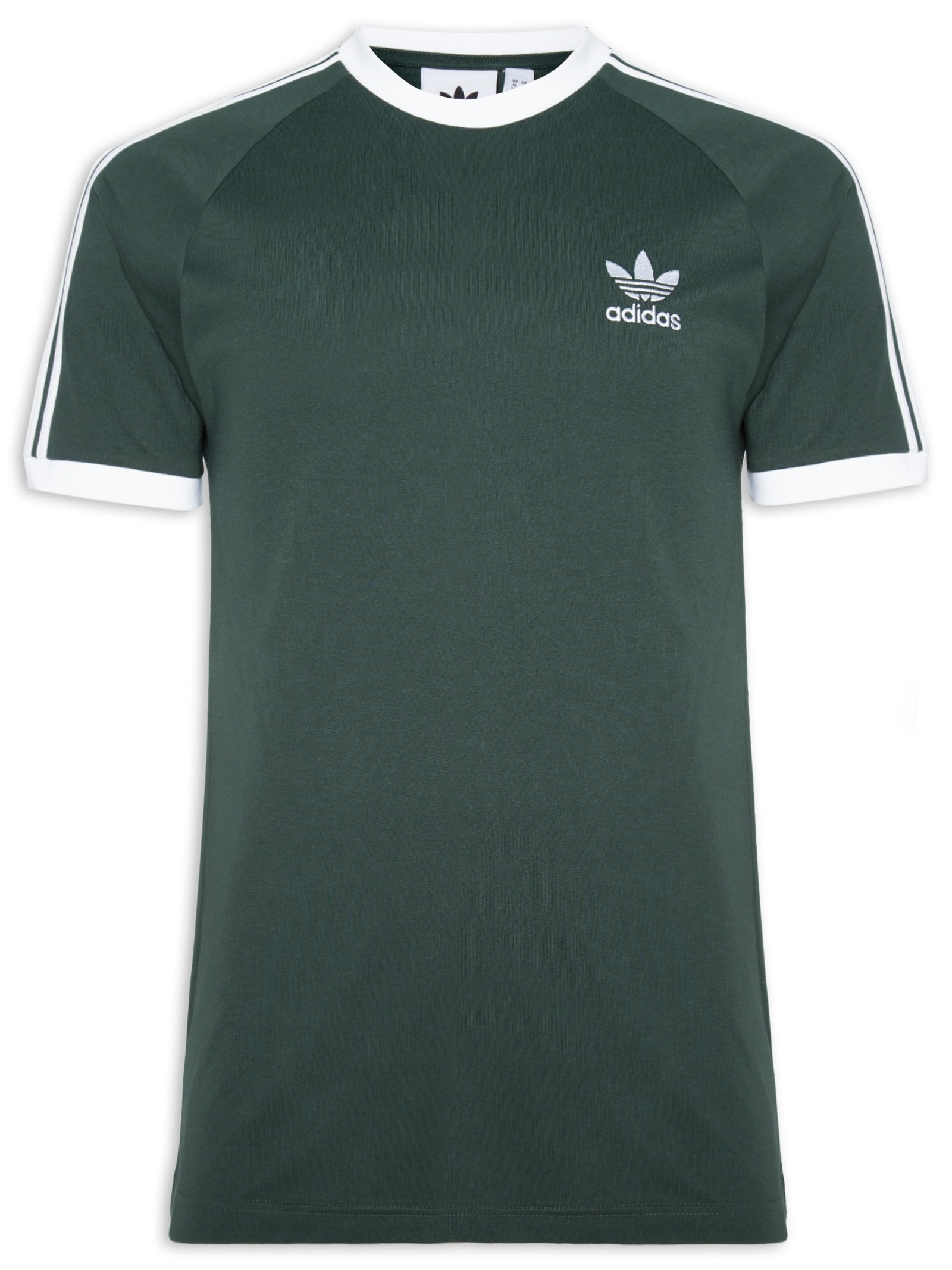 Camiseta Masculina 3 Stripes Verde Escuro Adidas Originals
