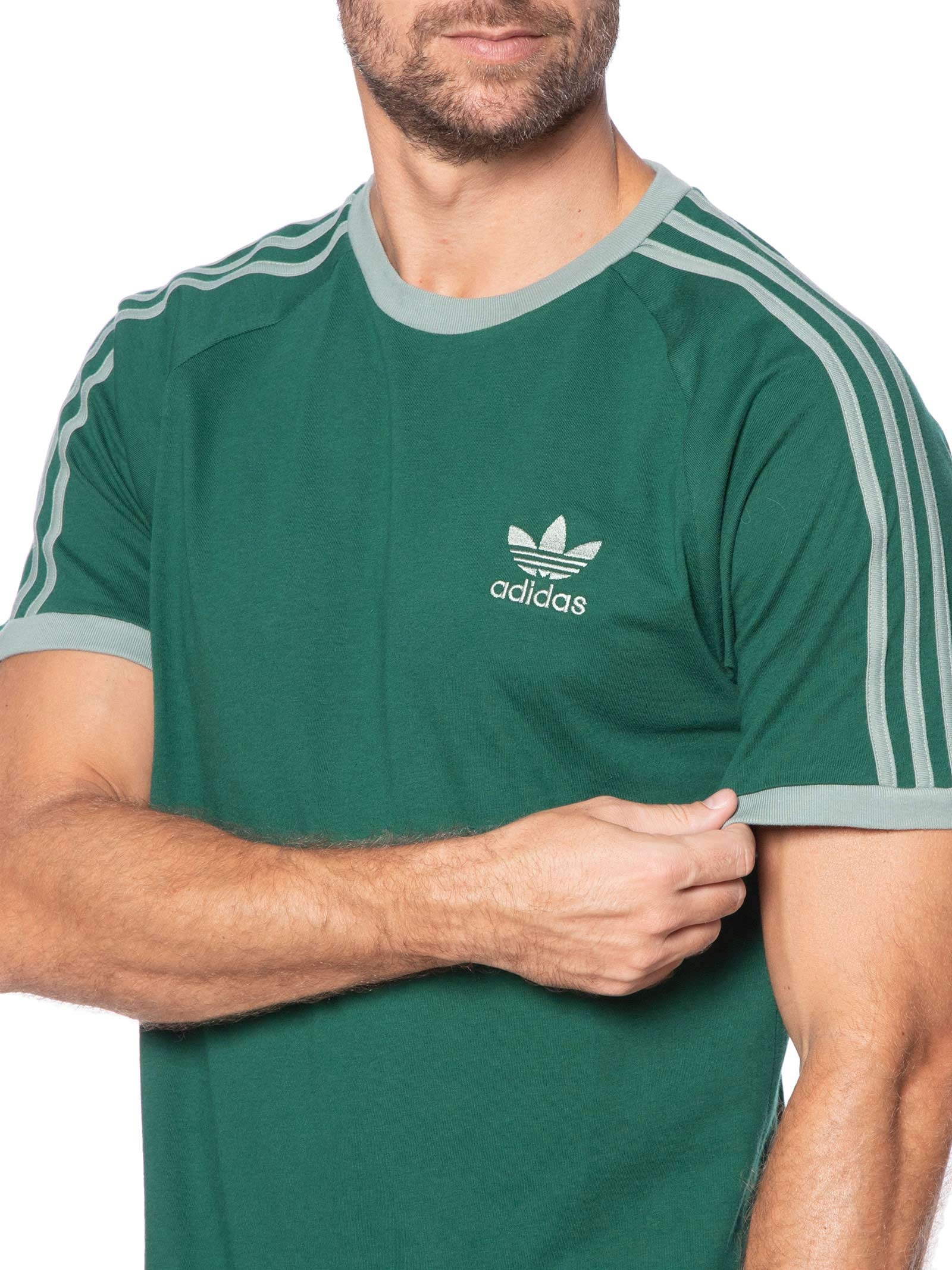 Camiseta Masculina 3 Stripes Verde Escuro Adidas Originals