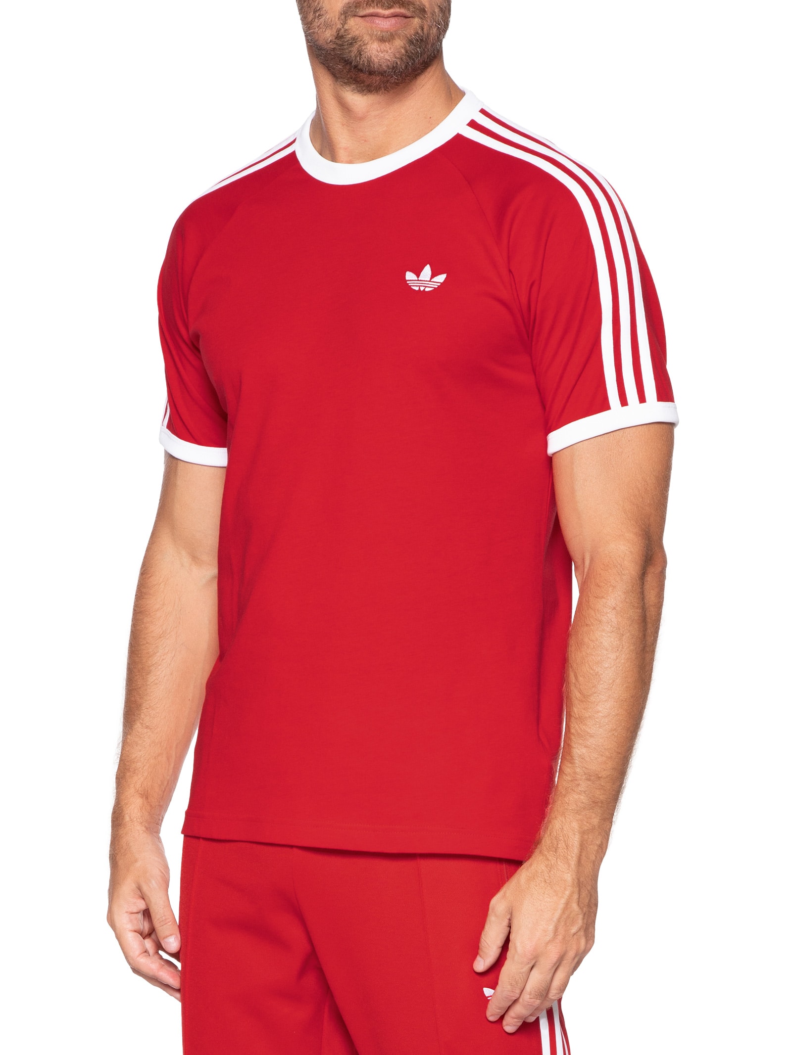 Camiseta Masculina 3 Stripes Vermelho Adidas Originals