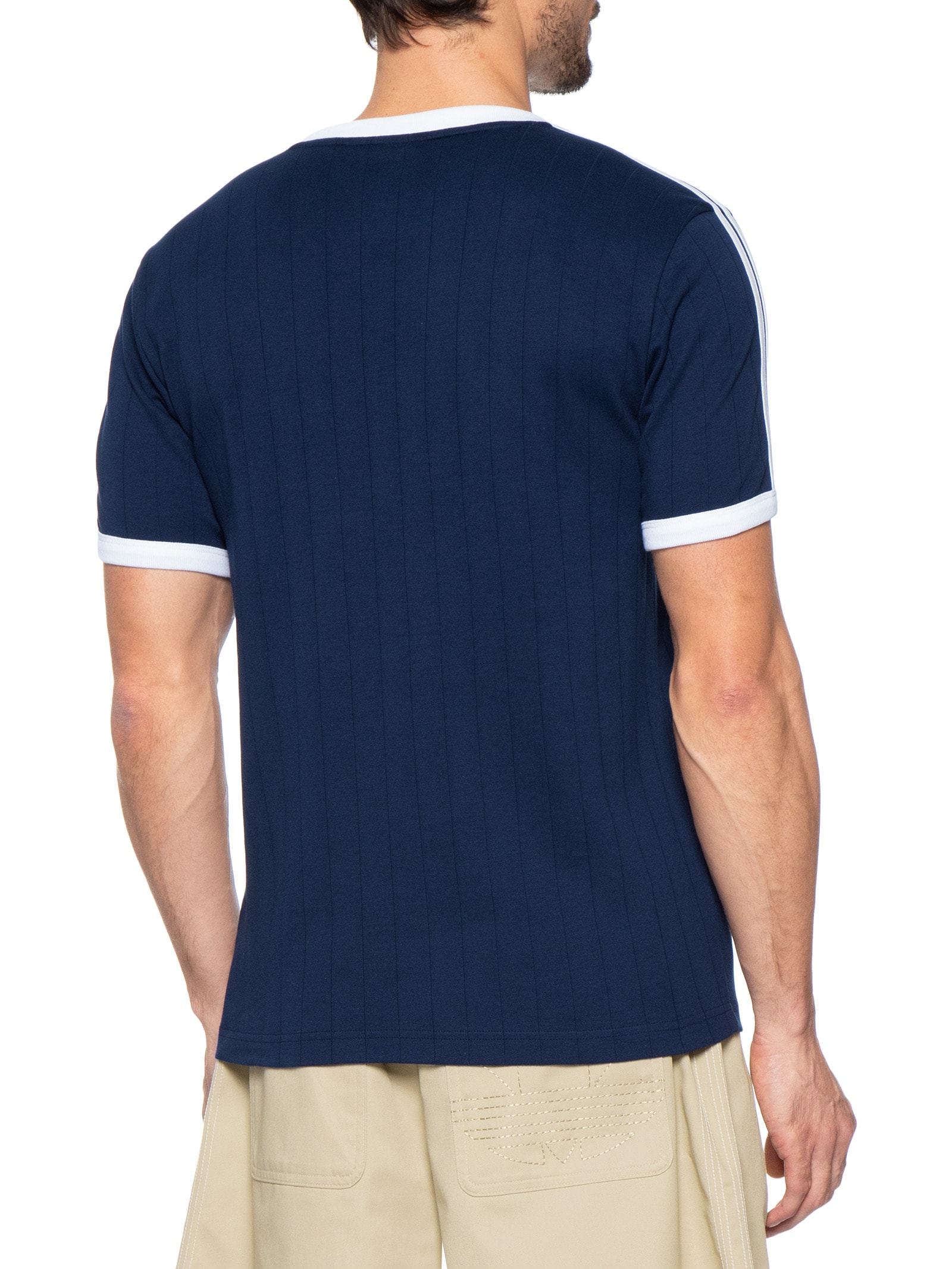 Camiseta Masculina 3s Strips Azul Adidas Originals