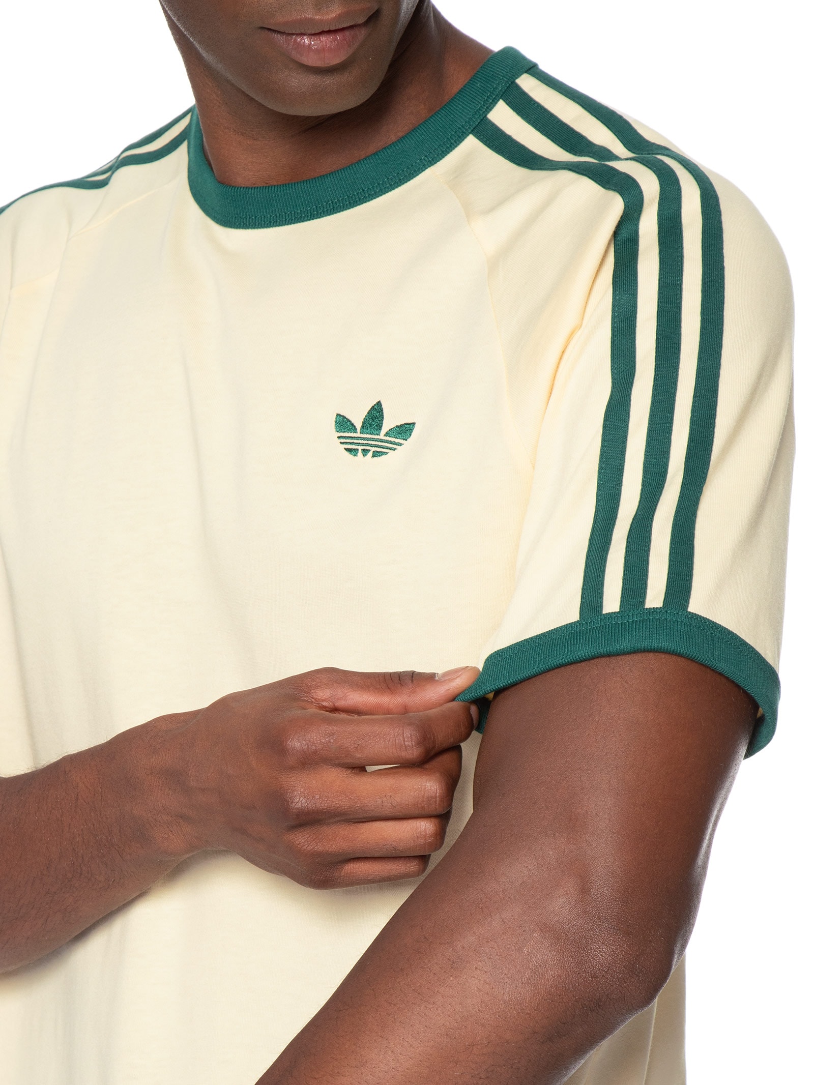 Camiseta Masculina 3s Strips Bege Adidas Originals