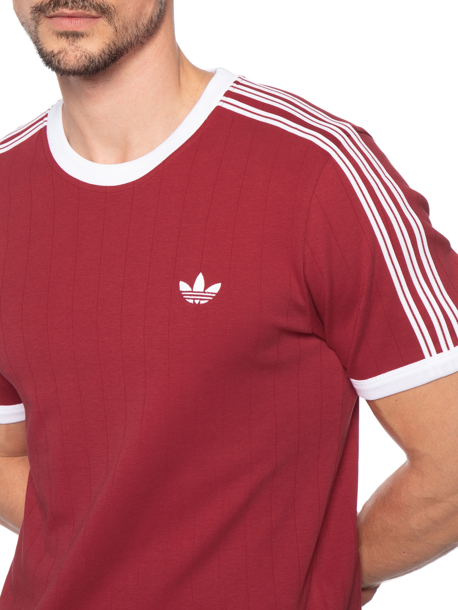 Camiseta Masculina 3s Strips Vermelho Adidas Originals