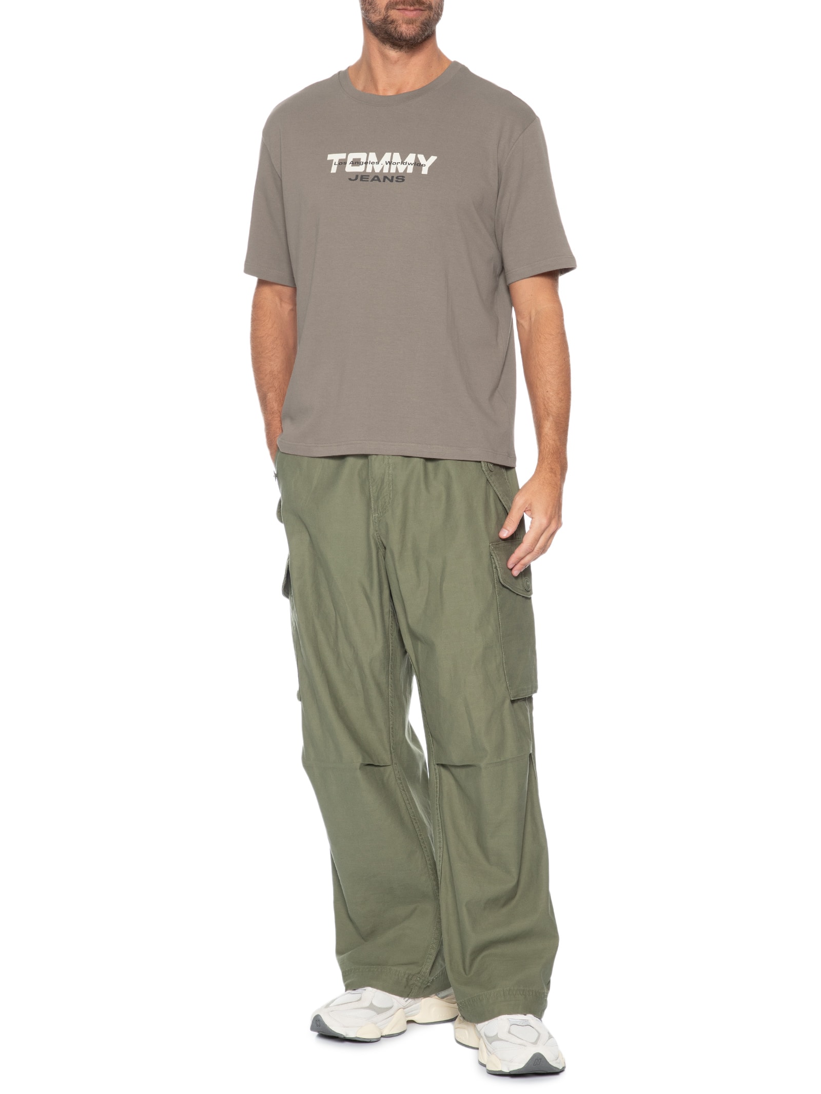 Camiseta Masculina 90's Tj Block Marrom Tommy Jeans