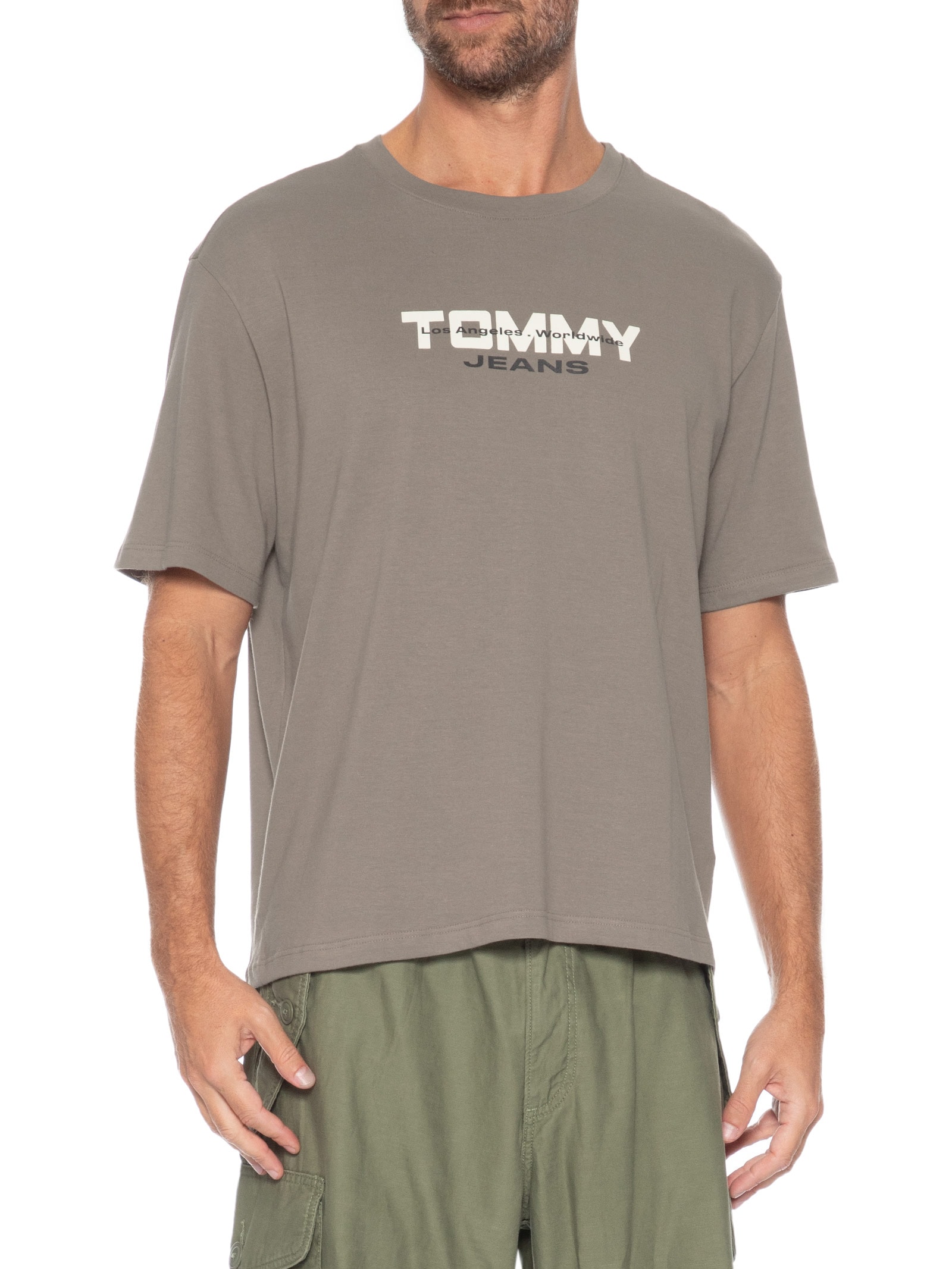 Camiseta Masculina 90's Tj Block Marrom Tommy Jeans