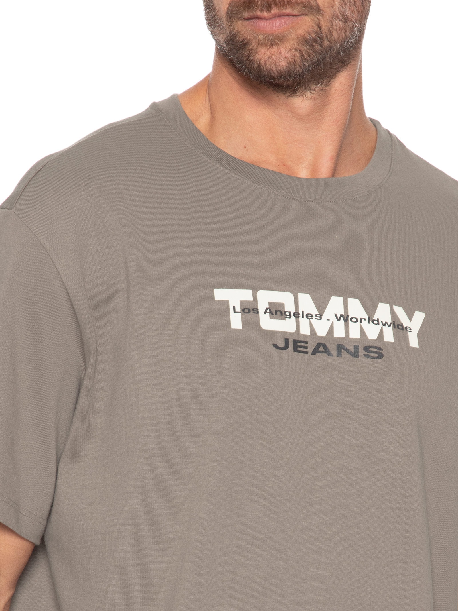 Camiseta Masculina 90's Tj Block Marrom Tommy Jeans