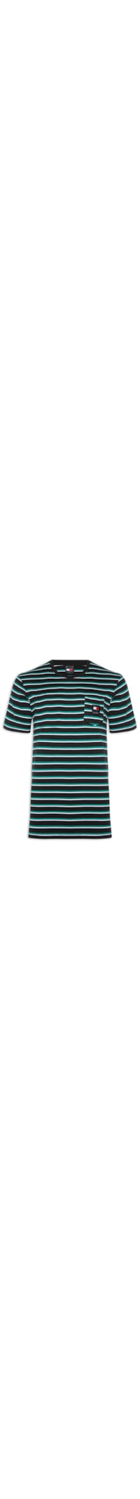 Camiseta Masculina AB Regular Easy Stripe Tee - Preto