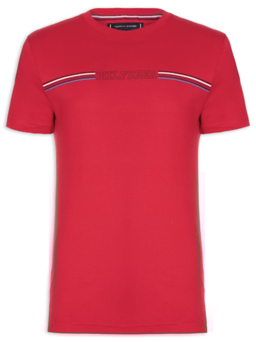 Camiseta Masculina Ab Stripe Chest – Vermelho