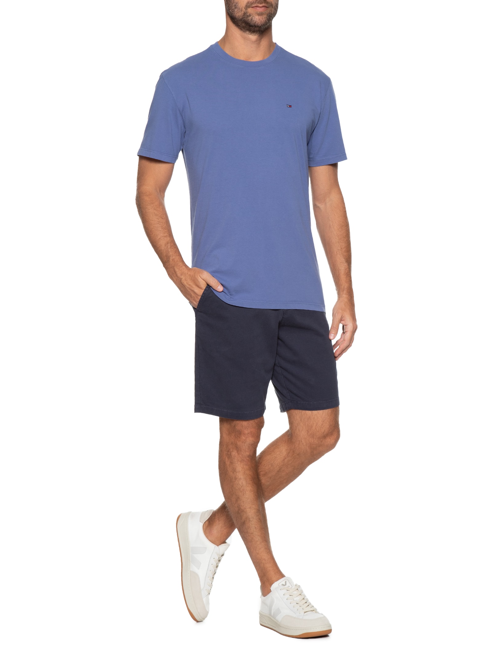 Camiseta Masculina AB TJM Reg Jersey C Neck EXT  Azul  Tommy Jeans