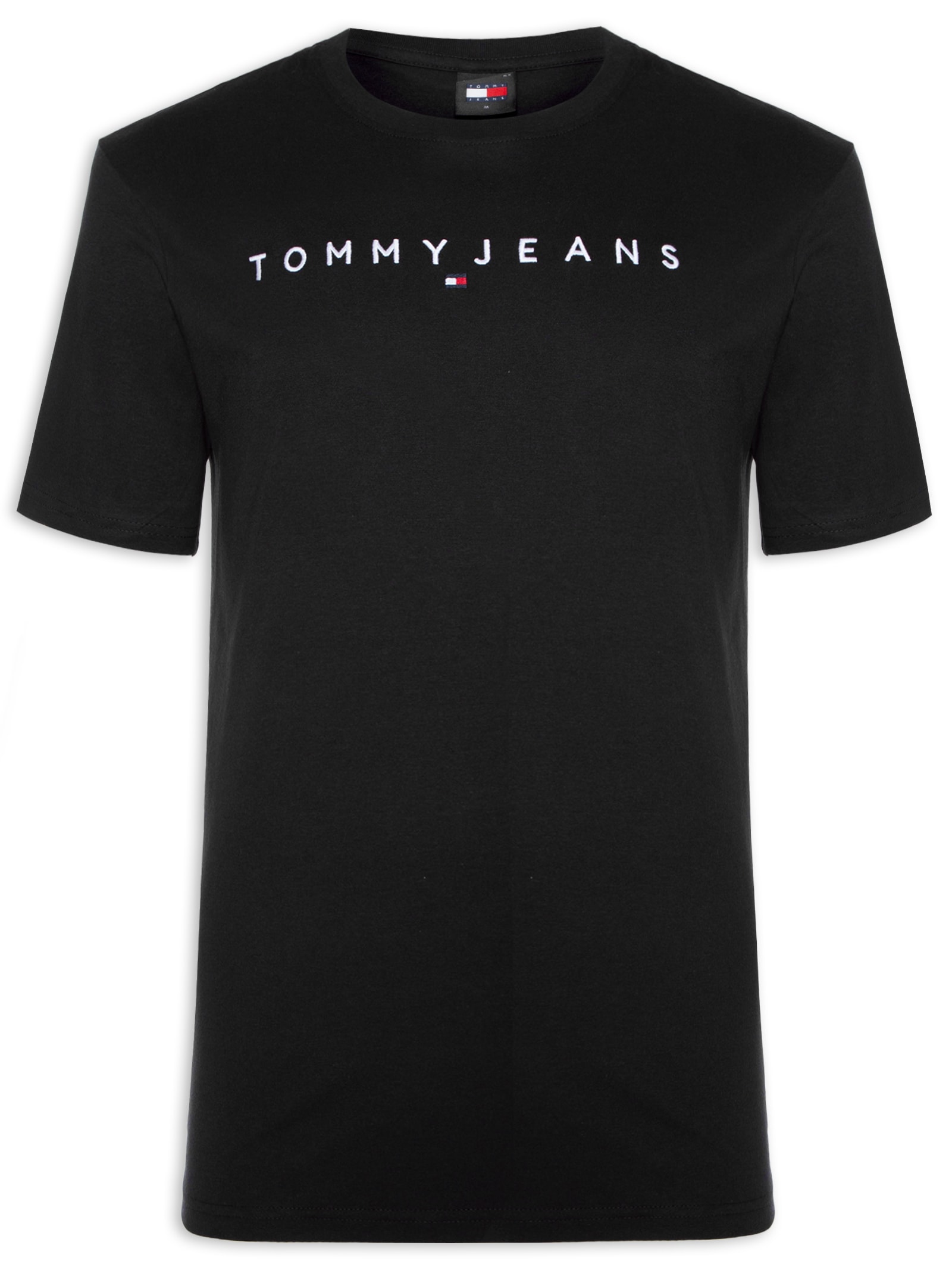 Camiseta Masculina AB TJM Regular Linear Logo Tee Ext Preto Tommy Jeans
