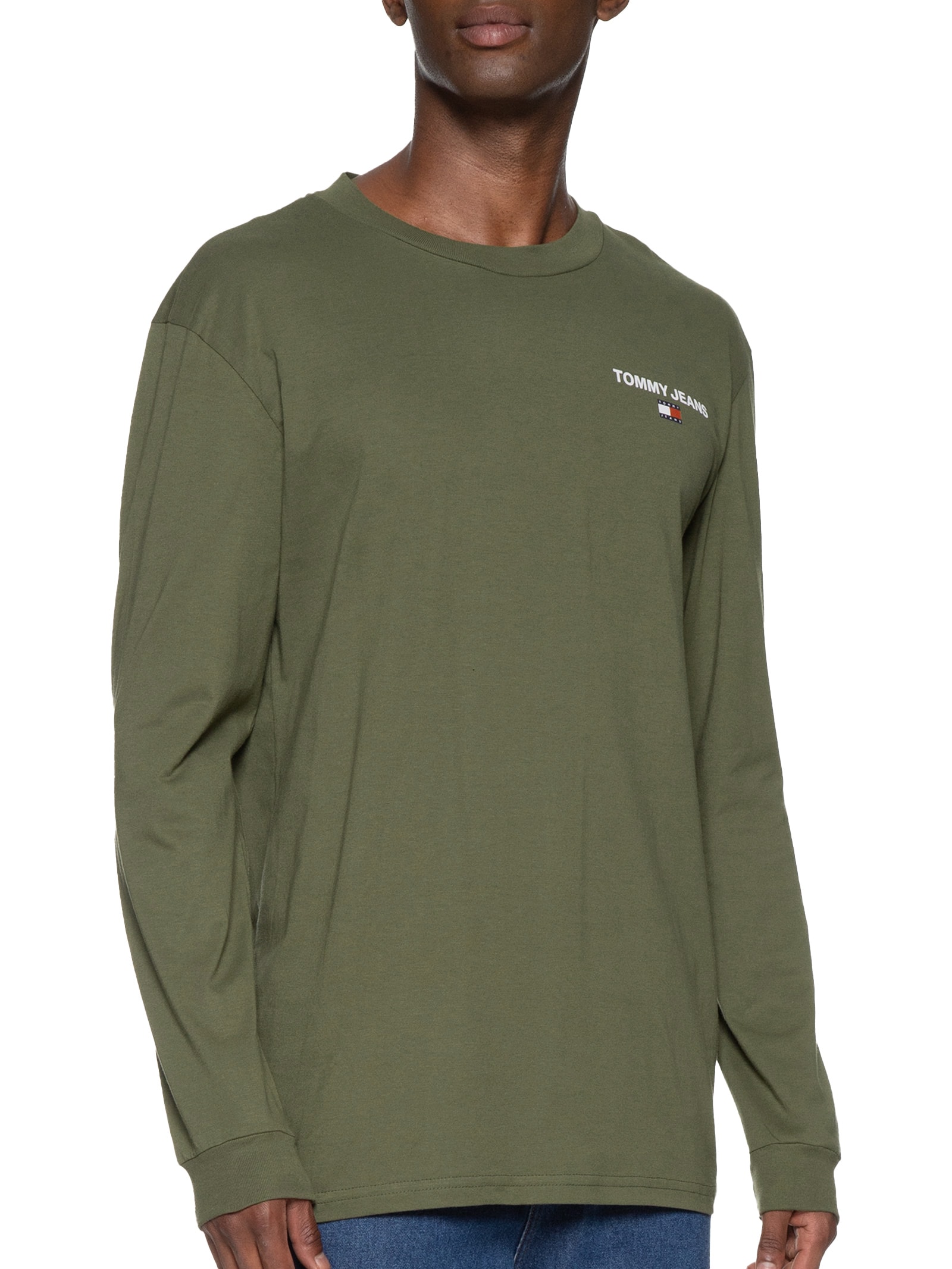 Tommy Jeans - Camiseta Masculina AB TJM RLX LS Mock Neck Tee - Verde