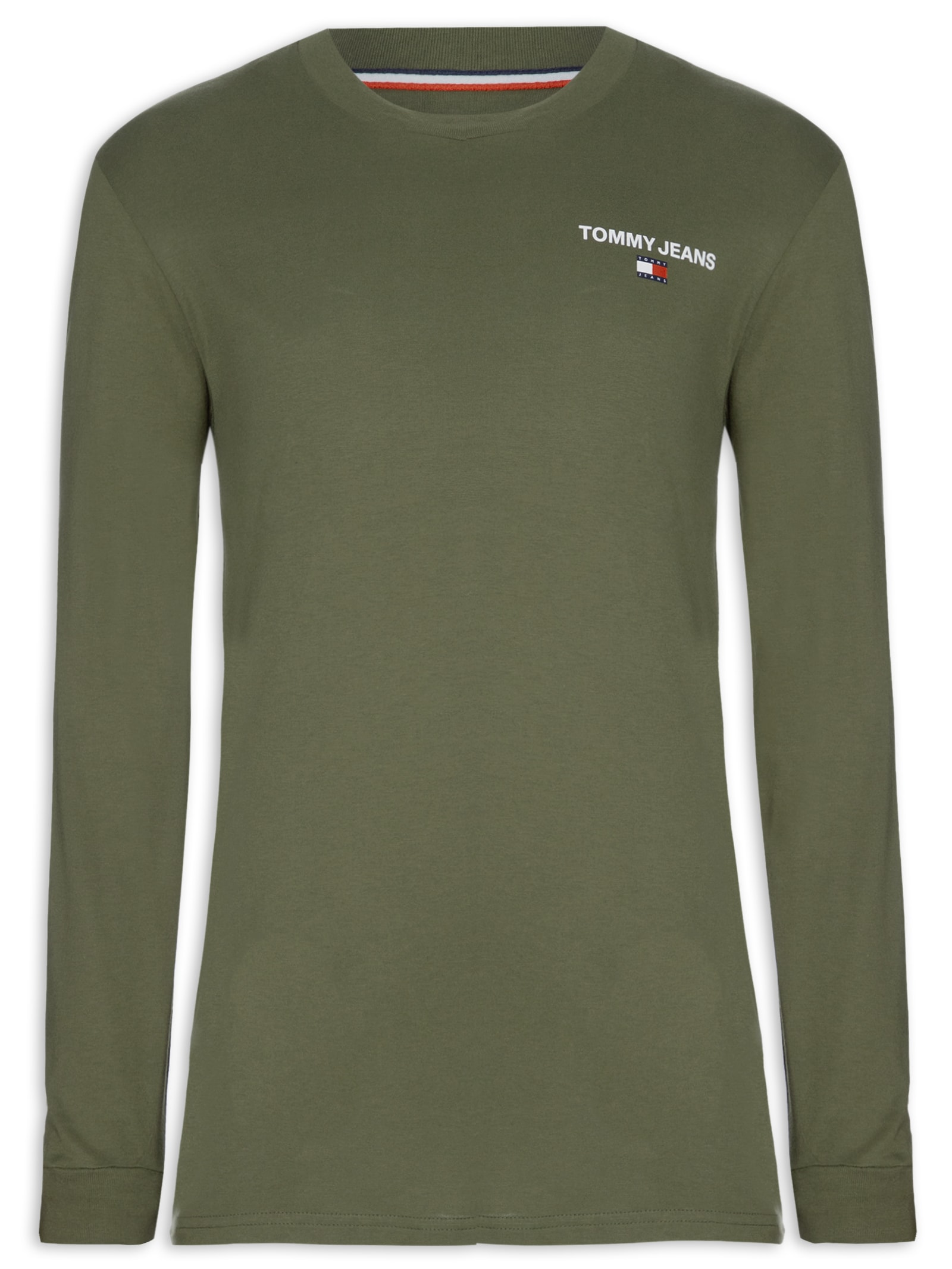Tommy Jeans - Camiseta Masculina AB TJM RLX LS Mock Neck Tee - Verde