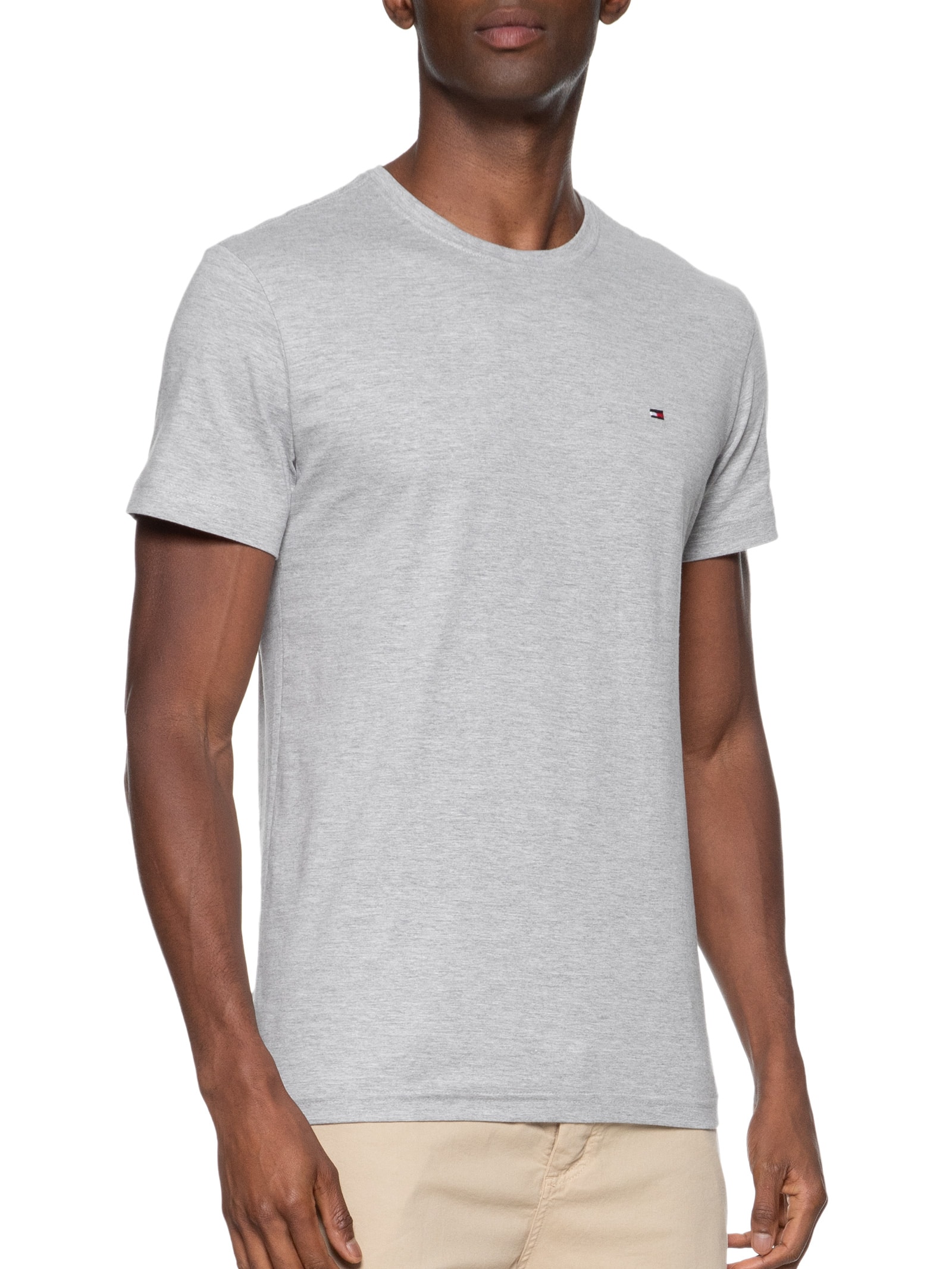 Camiseta Masculina Ab Wcc Essential Cotton Tee Cinza Tommy Hilfiger