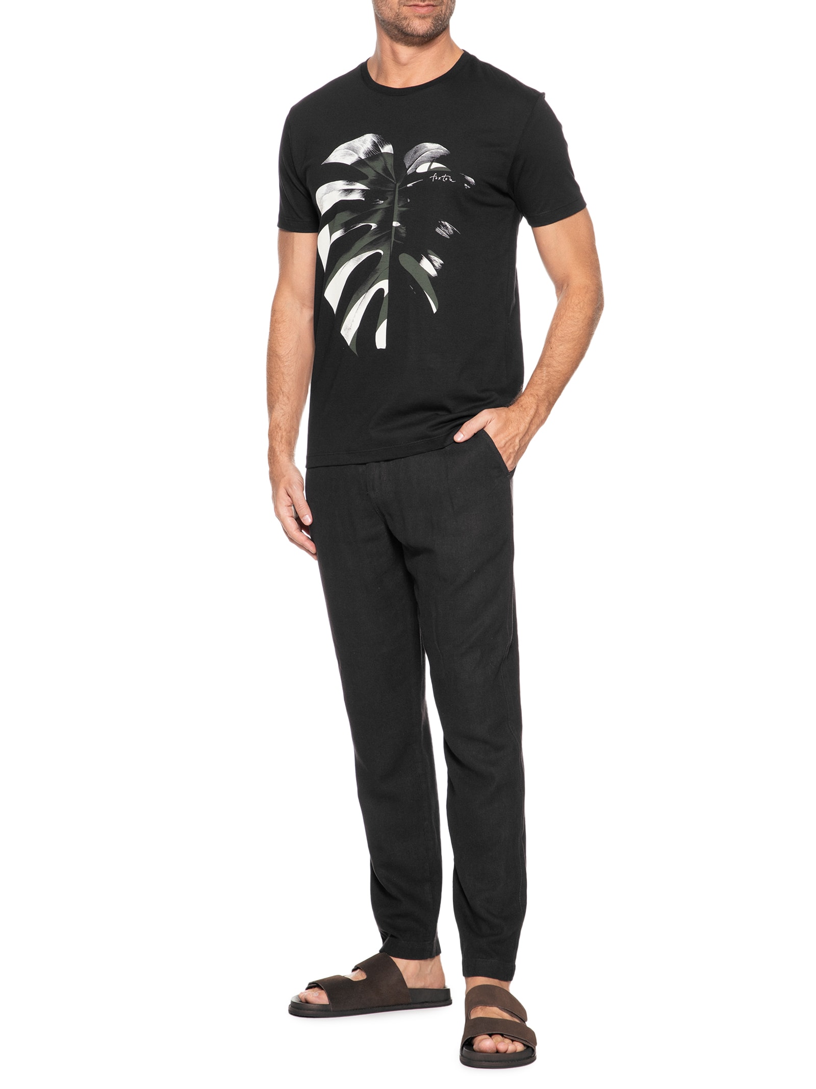 Camiseta Masculina Adam Preto Foxton