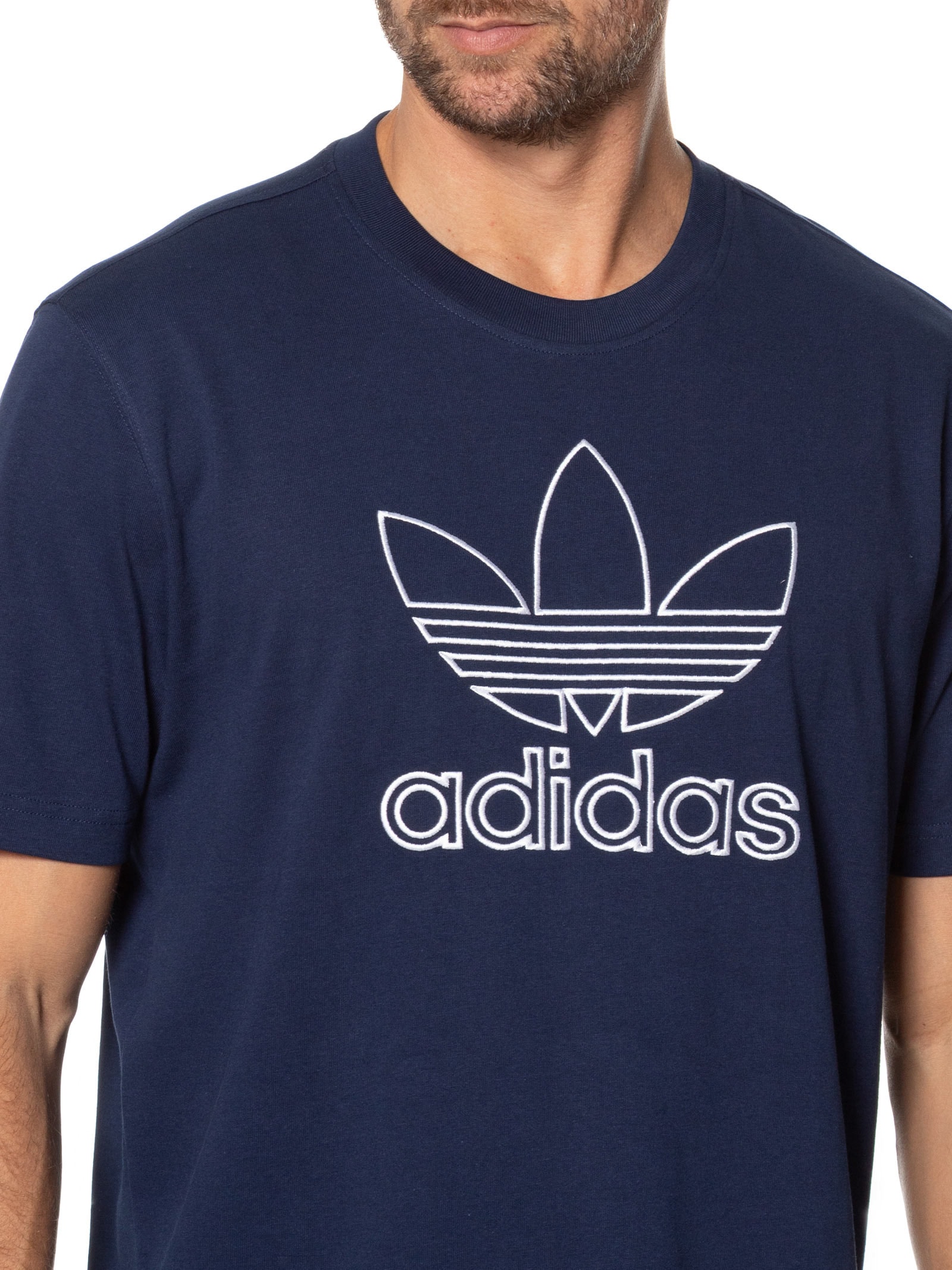 Camiseta Masculina Adicolor Outline Trefoil Azul Adidas Originals