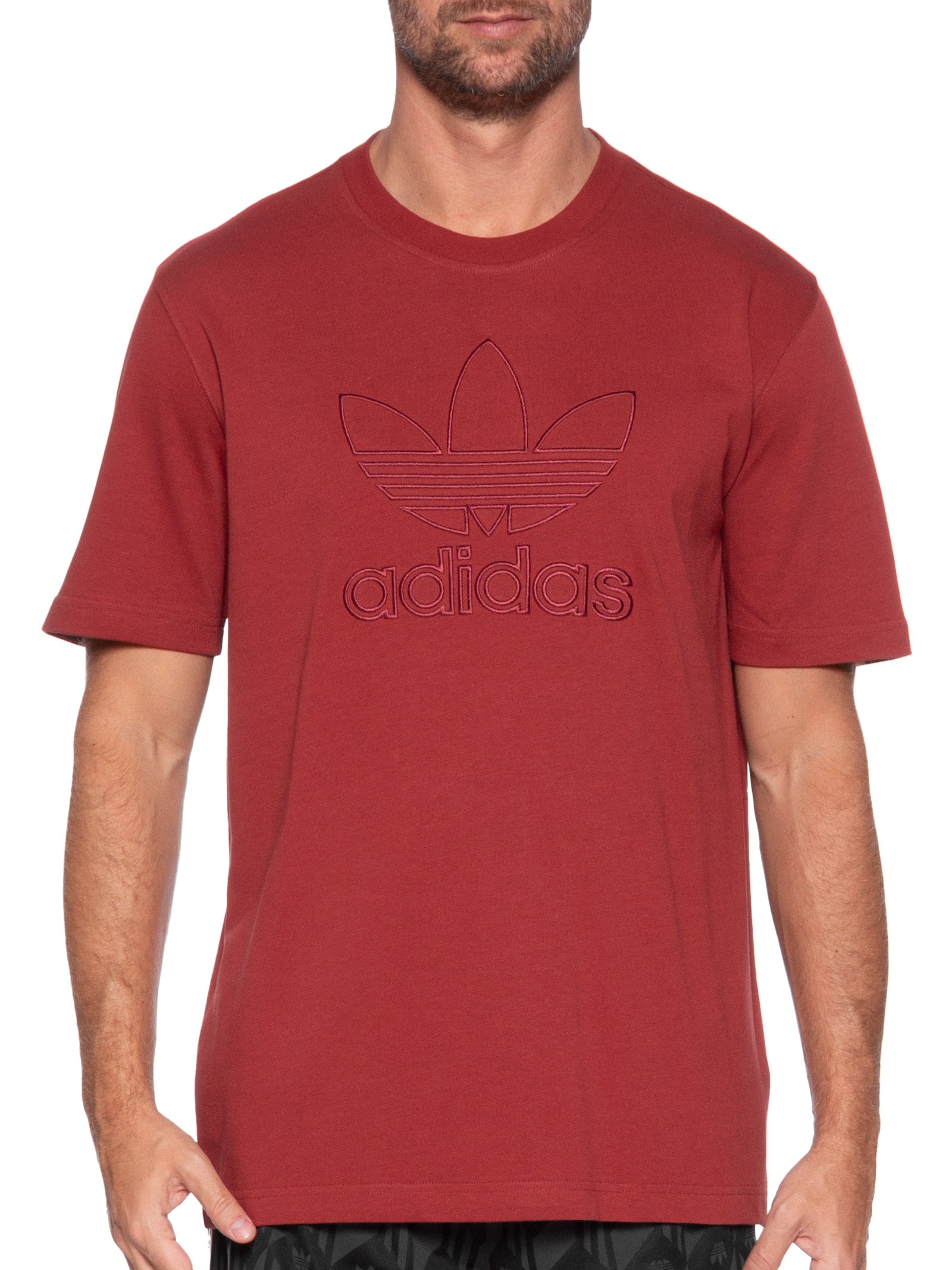 Camiseta Masculina Adicolor Outline Trefoil Vermelho Adidas Originals