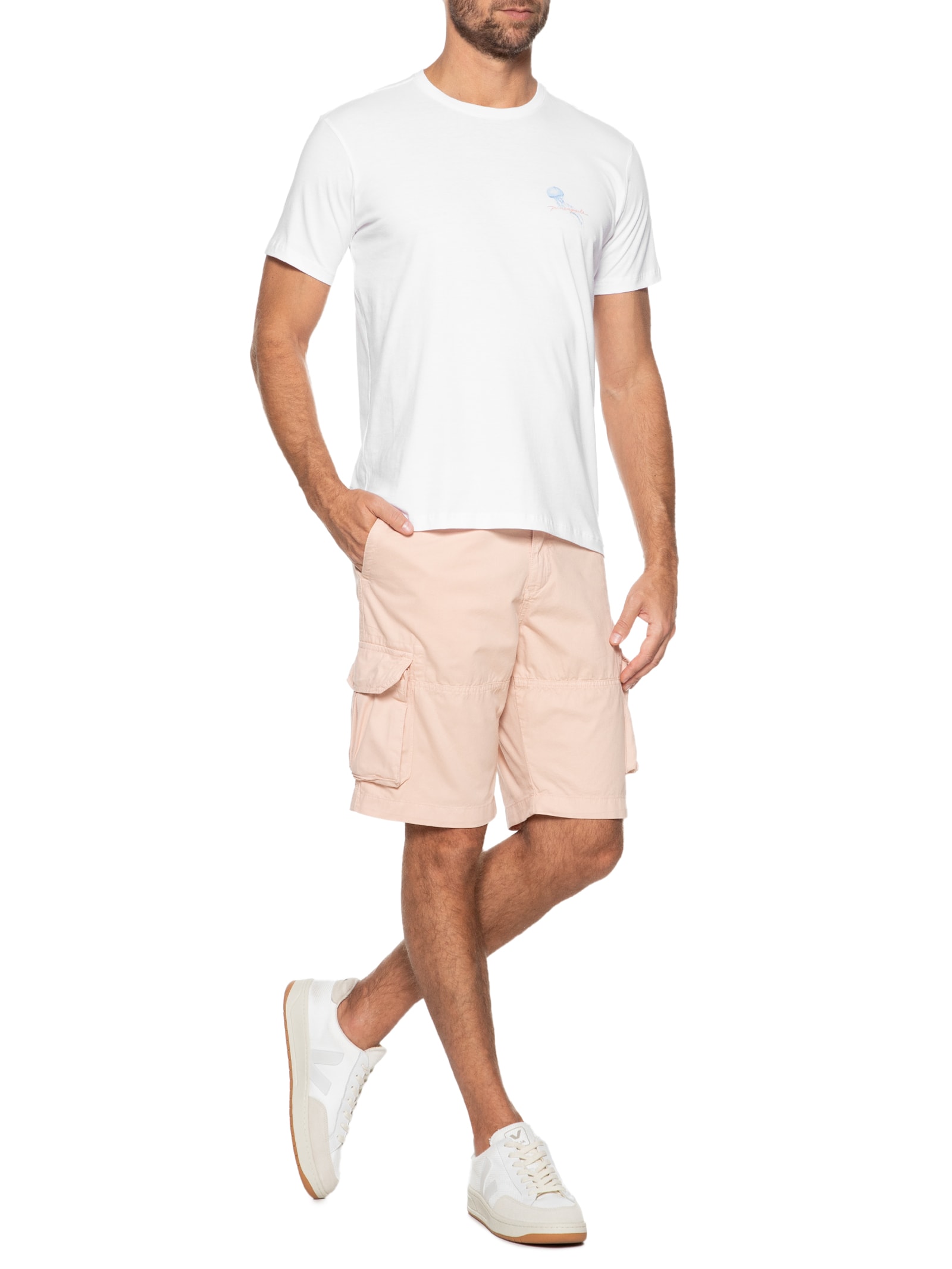 Camiseta Masculina Água Viva Branco Pineapple