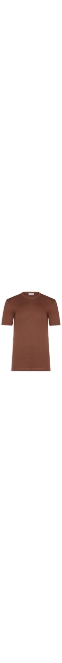 Camiseta Masculina Algodão Básica Casual - Marrom