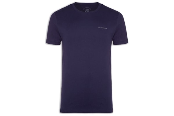 Camiseta Masculina Algodão Básica Logo - Azul