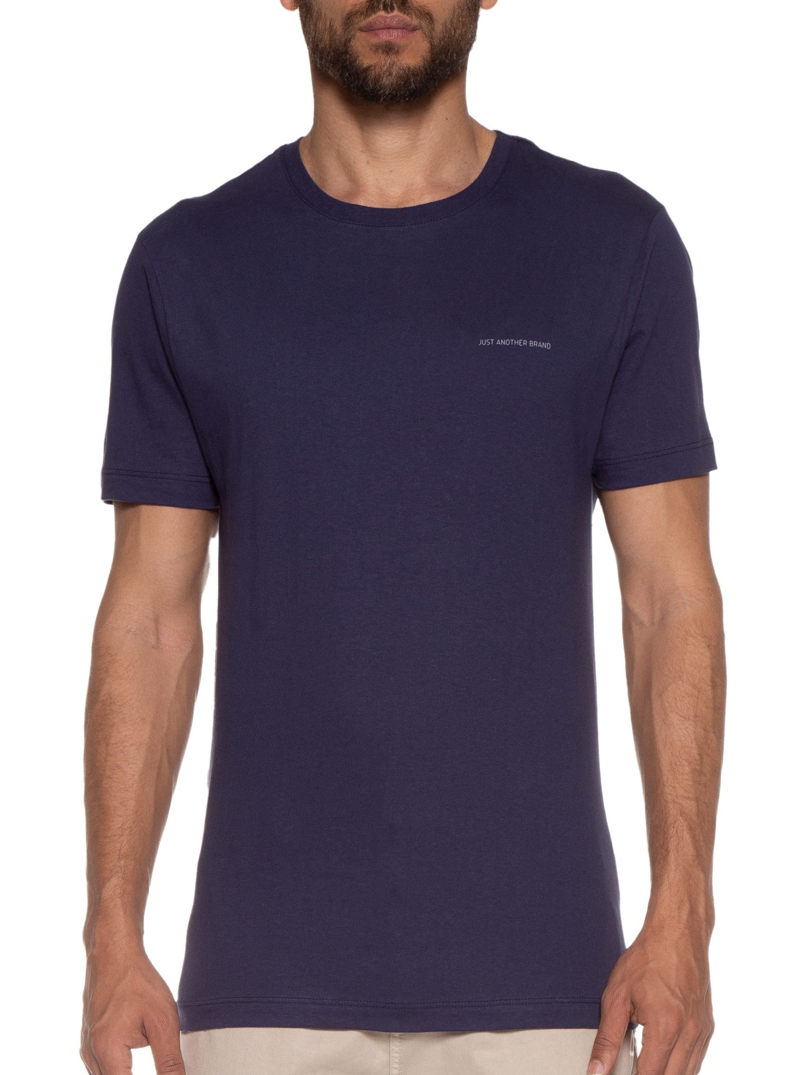 Camiseta Masculina Algodão Básica Logo Azul Jab