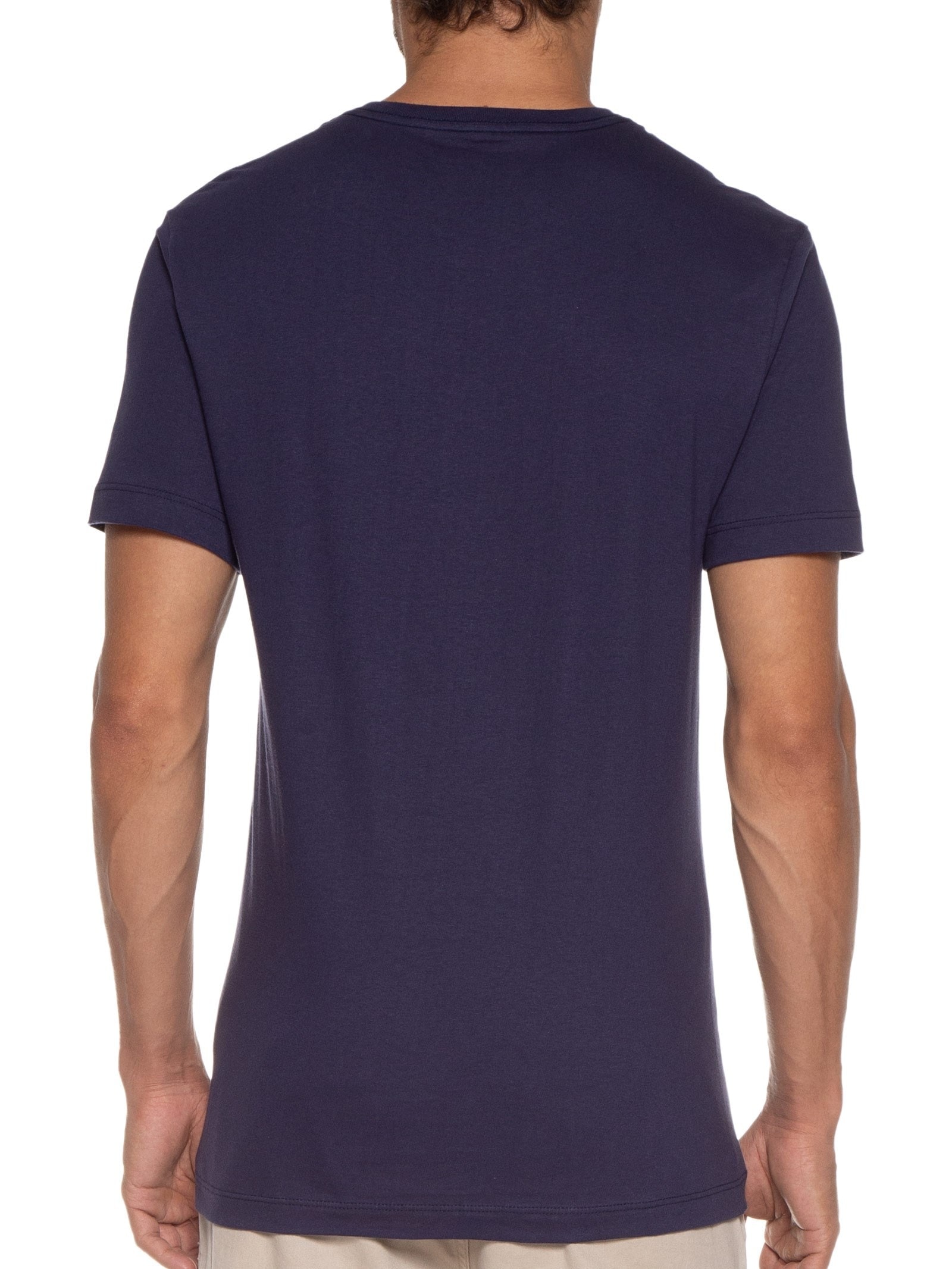 Camiseta Masculina Algodão Básica Logo Azul Jab