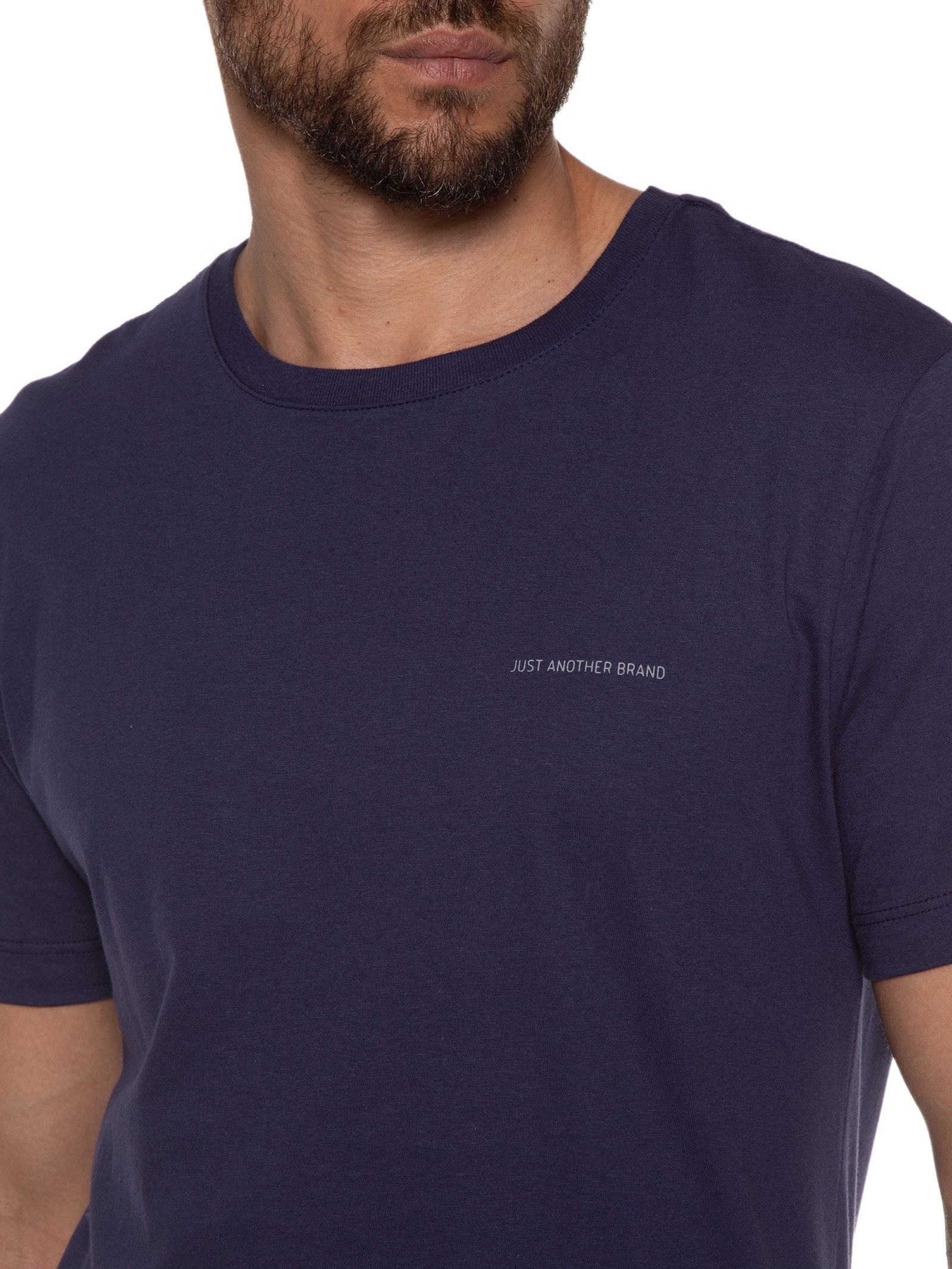 Camiseta Masculina Algodão Básica Logo Azul Jab