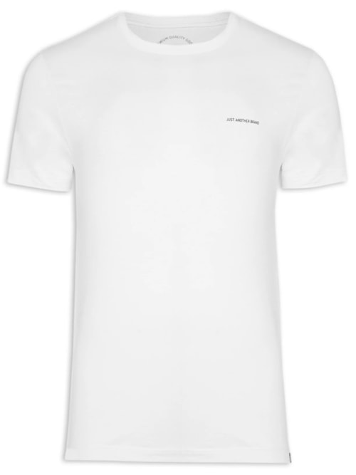 Camiseta Masculina Algodão Básica Logo – Branco