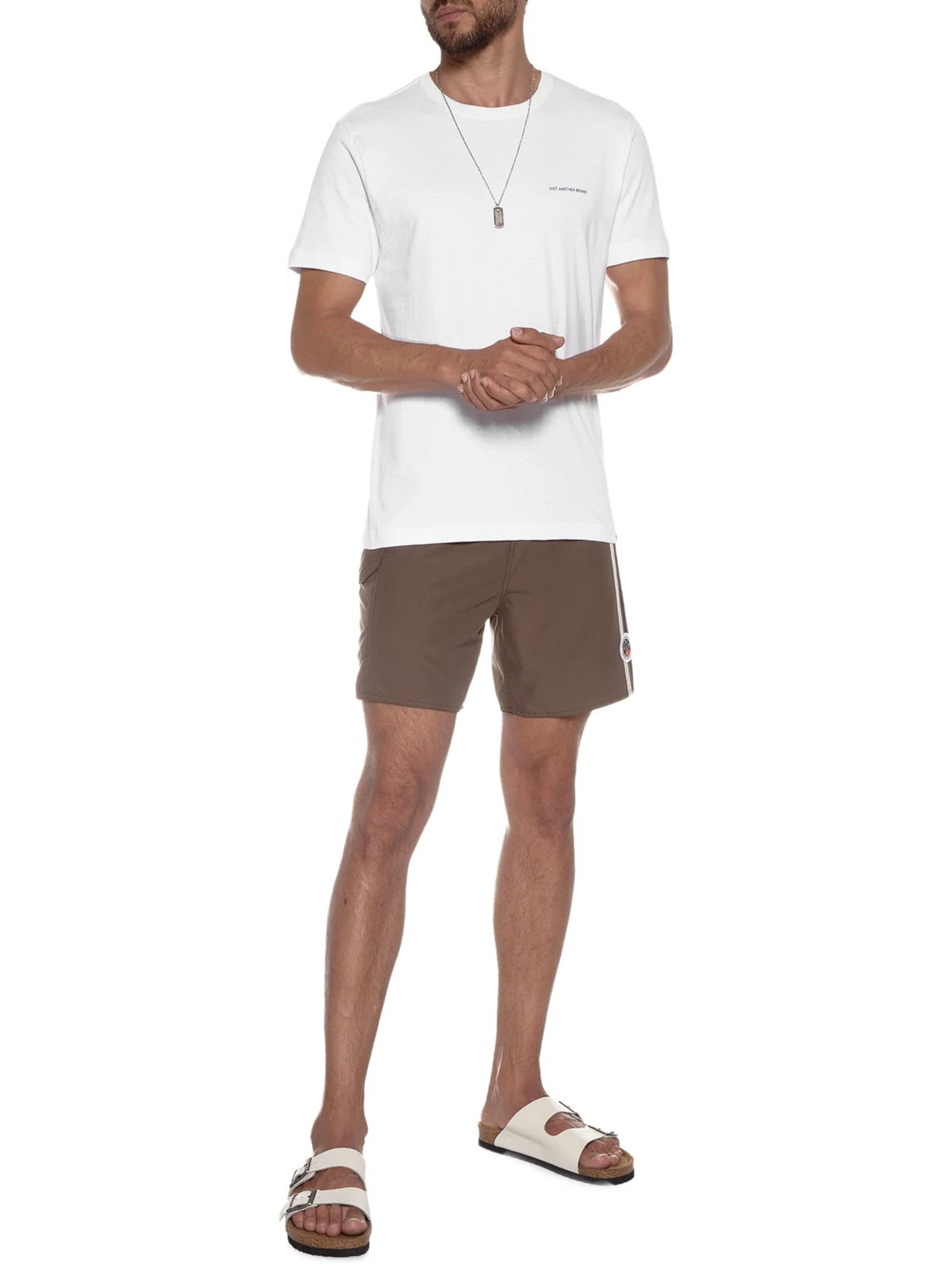 Camiseta Masculina Algodão Básica Logo Branco Jab