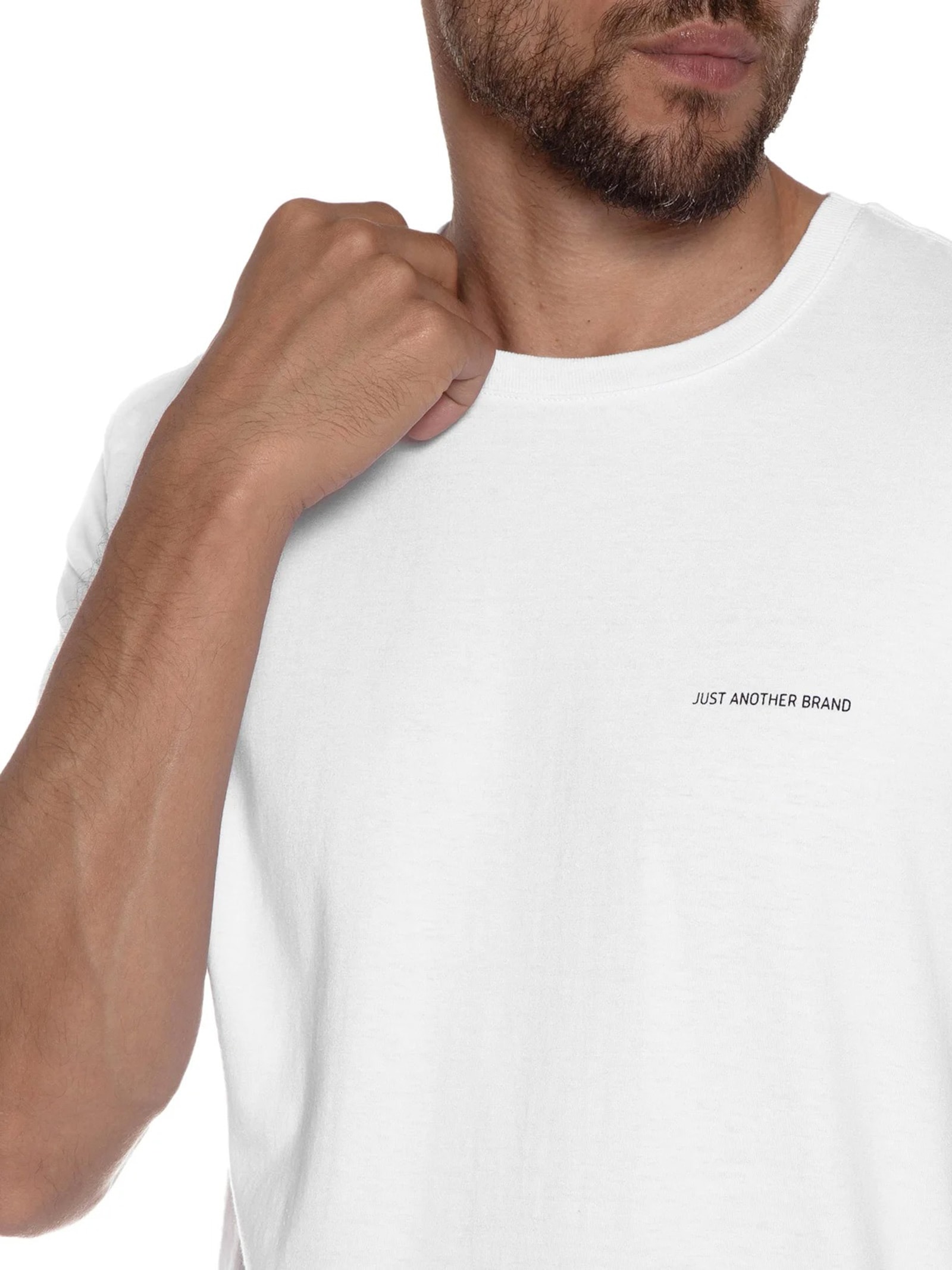 Camiseta Masculina Algodão Básica Logo Branco Jab