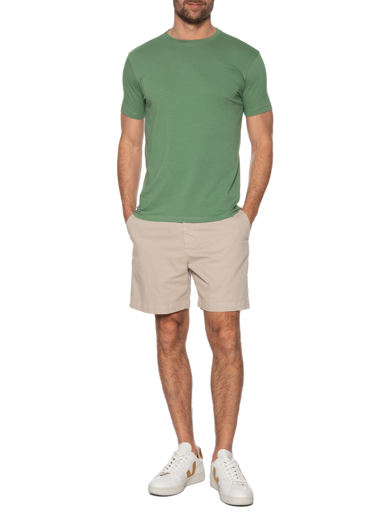 Camiseta Masculina Algodão Egícpcio Verde Pineapple