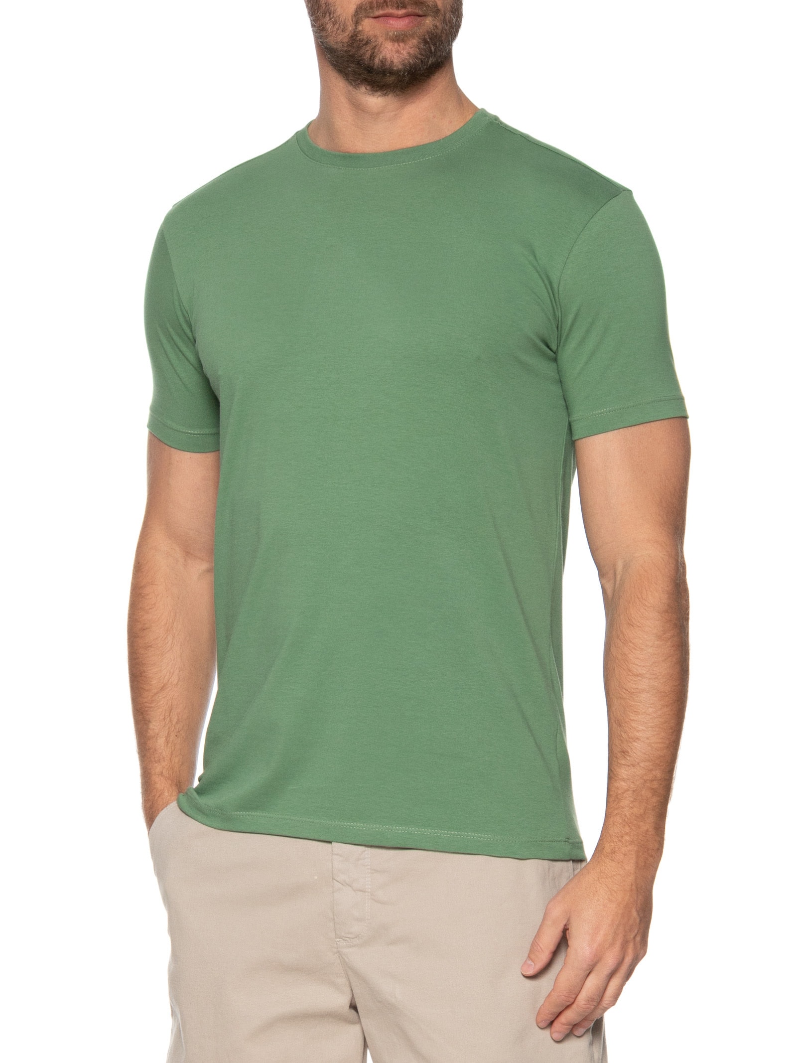 Camiseta Masculina Algodão Egícpcio Verde Pineapple