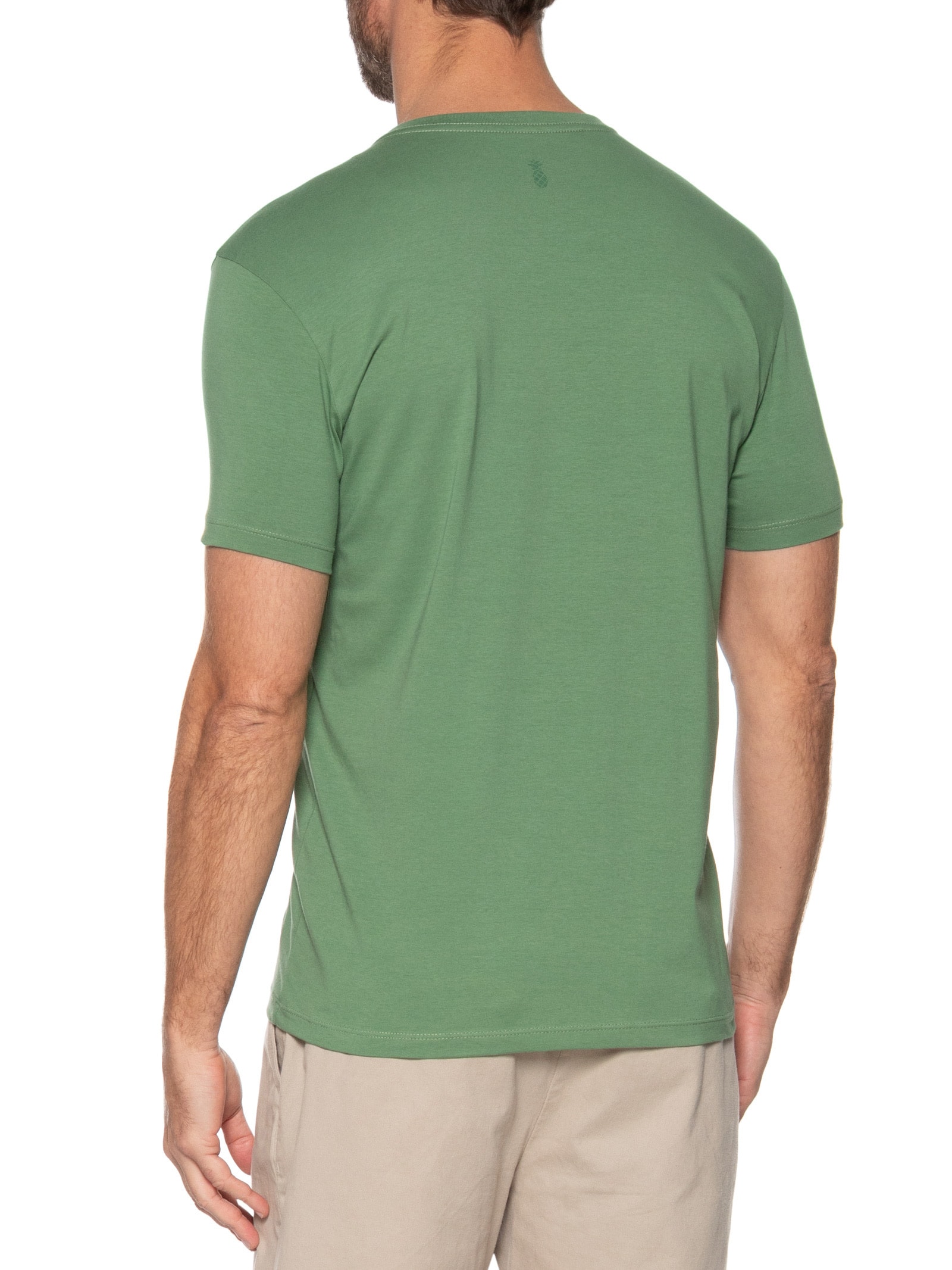 Camiseta Masculina Algodão Egícpcio Verde Pineapple