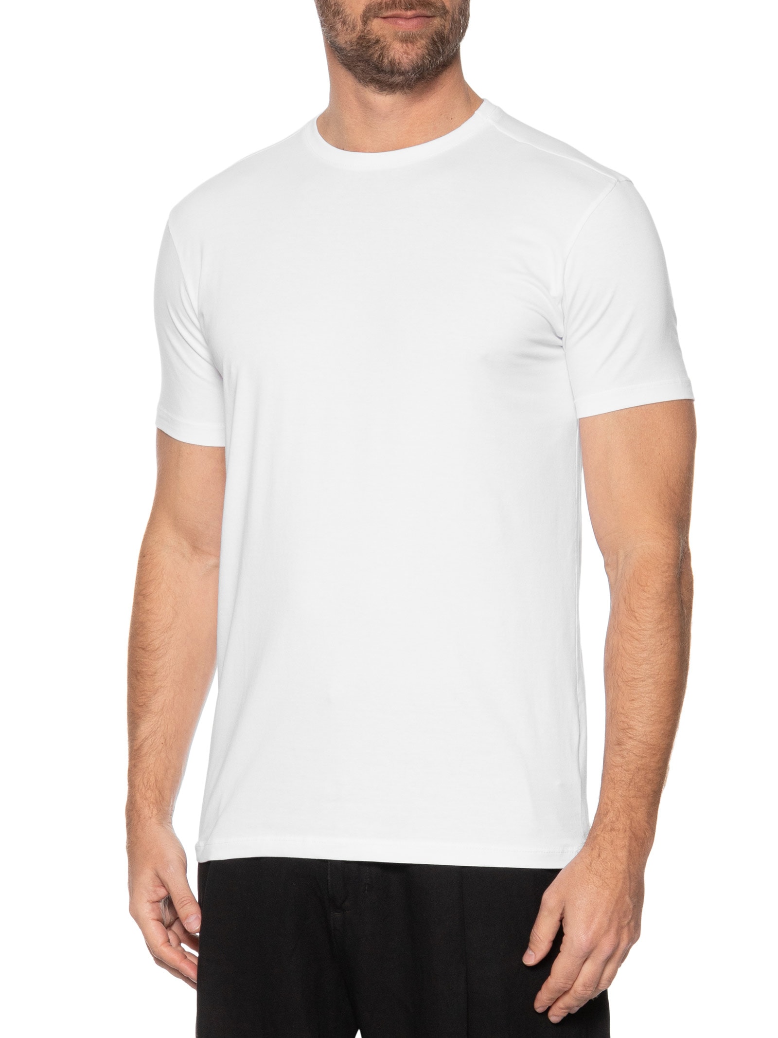 Camiseta Masculina Algodão Egípcio Branco Pineapple