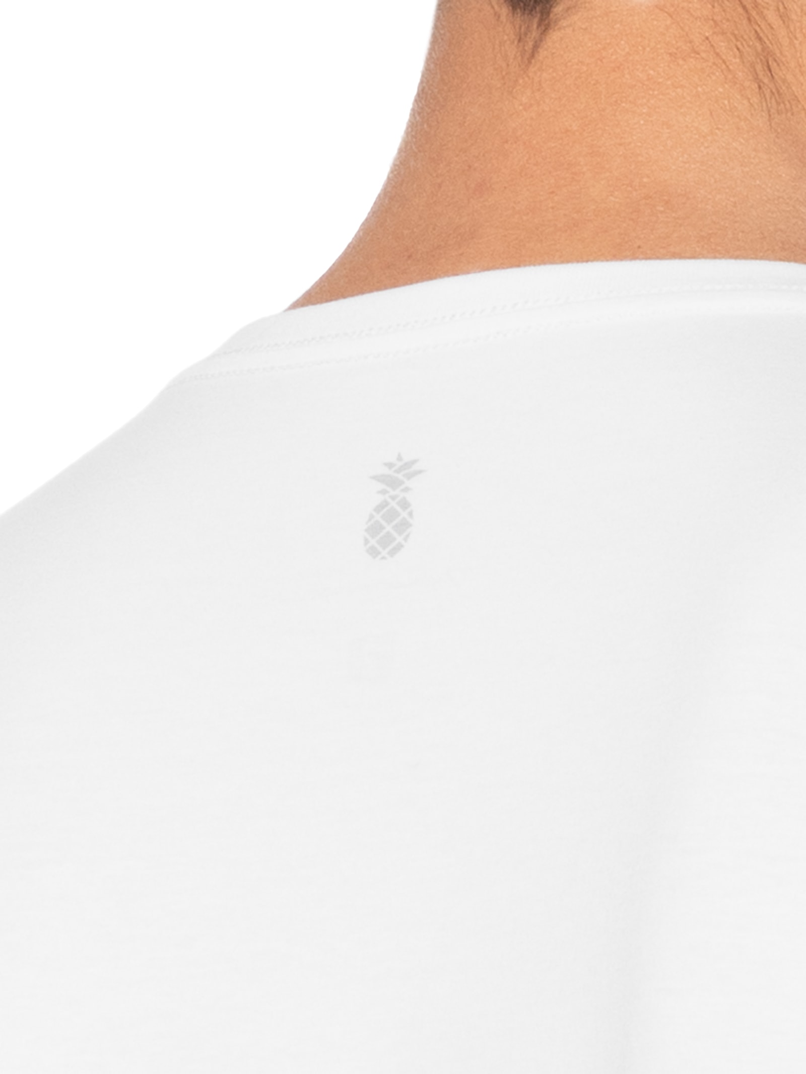 Camiseta Masculina Algodão Egípcio Branco Pineapple